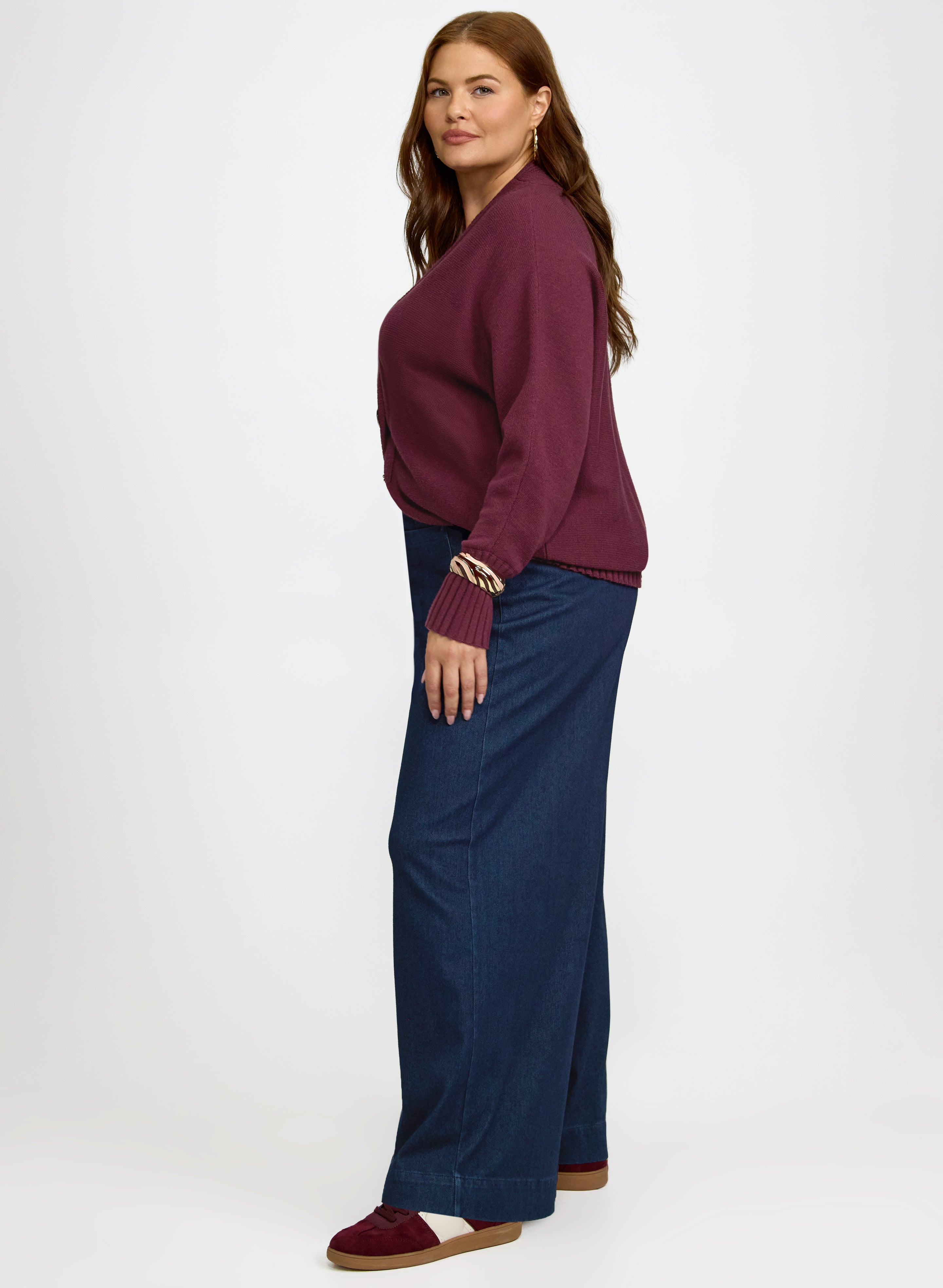 Comfort Stretch Wide-Leg Jeans-Tactilefable