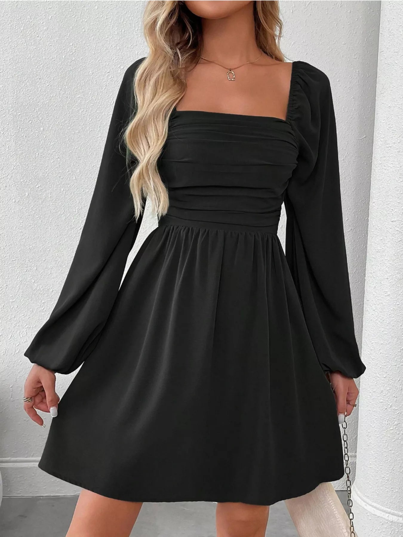 Daisy Rue Ruched Babydoll Mini Dress | 8 Colors | Poundton-Tactilefable