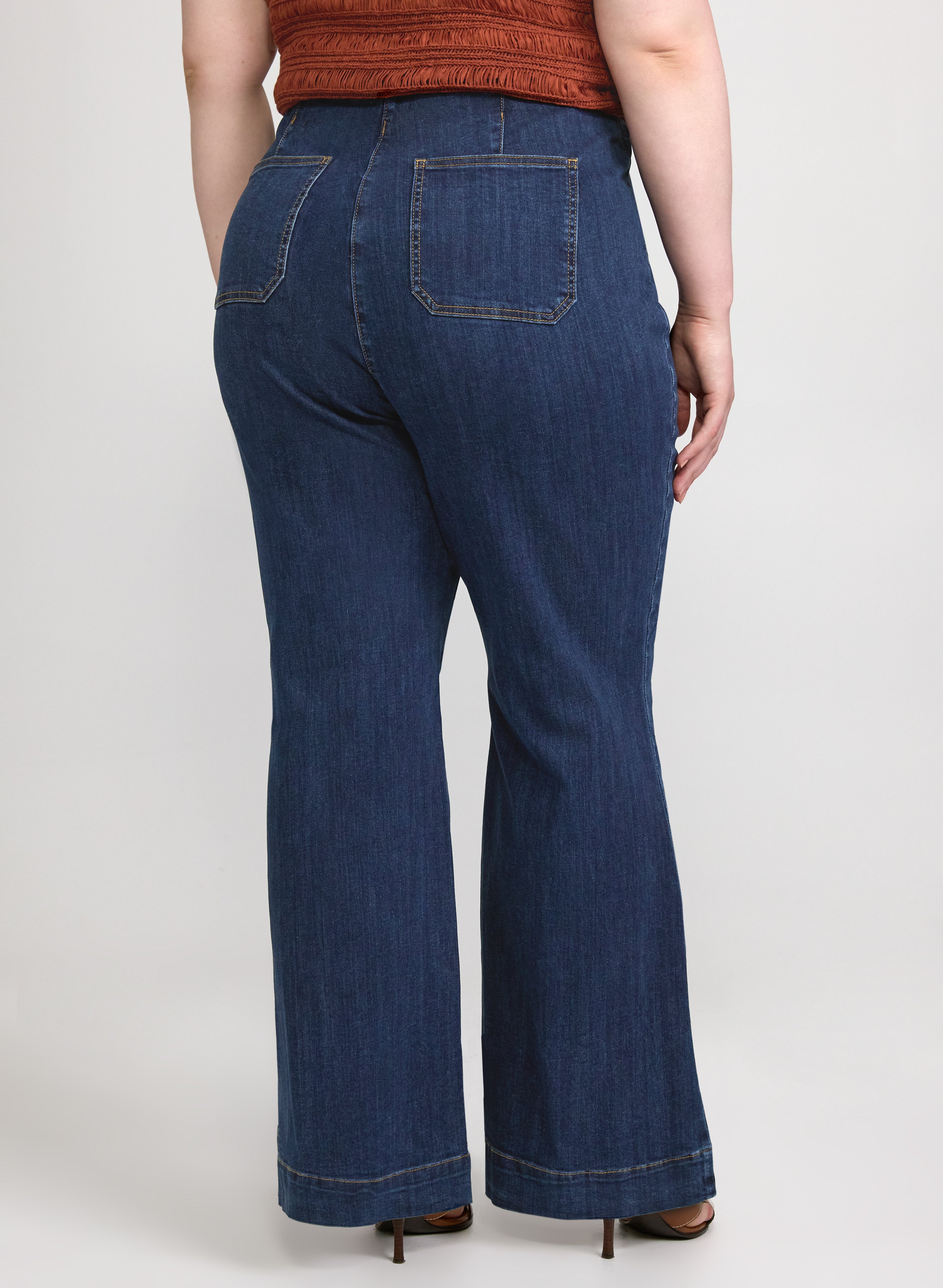 Pull-On Flare Jeans-Tactilefable