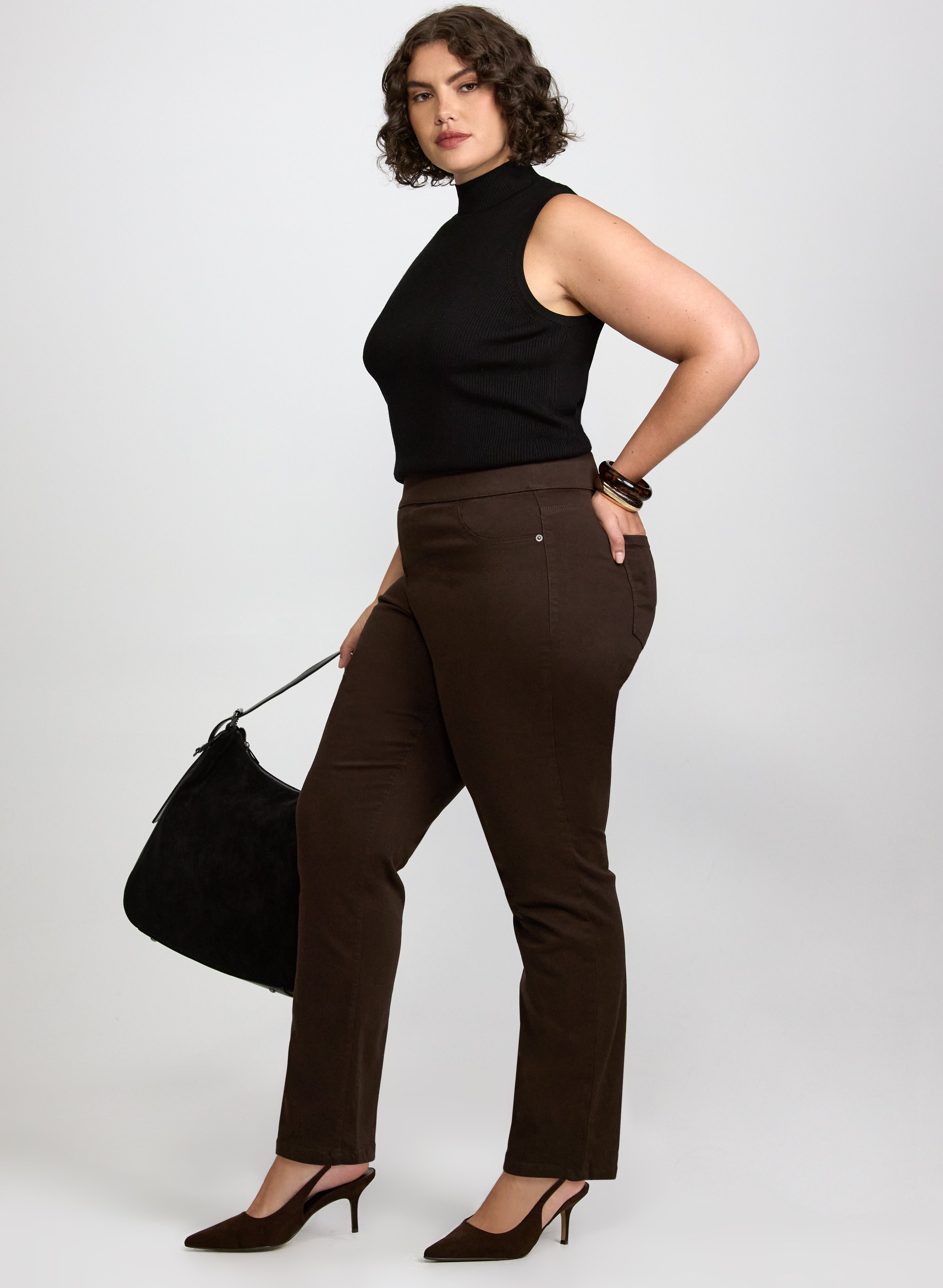 Straight-Leg Pull-On Jeans-Tactilefable