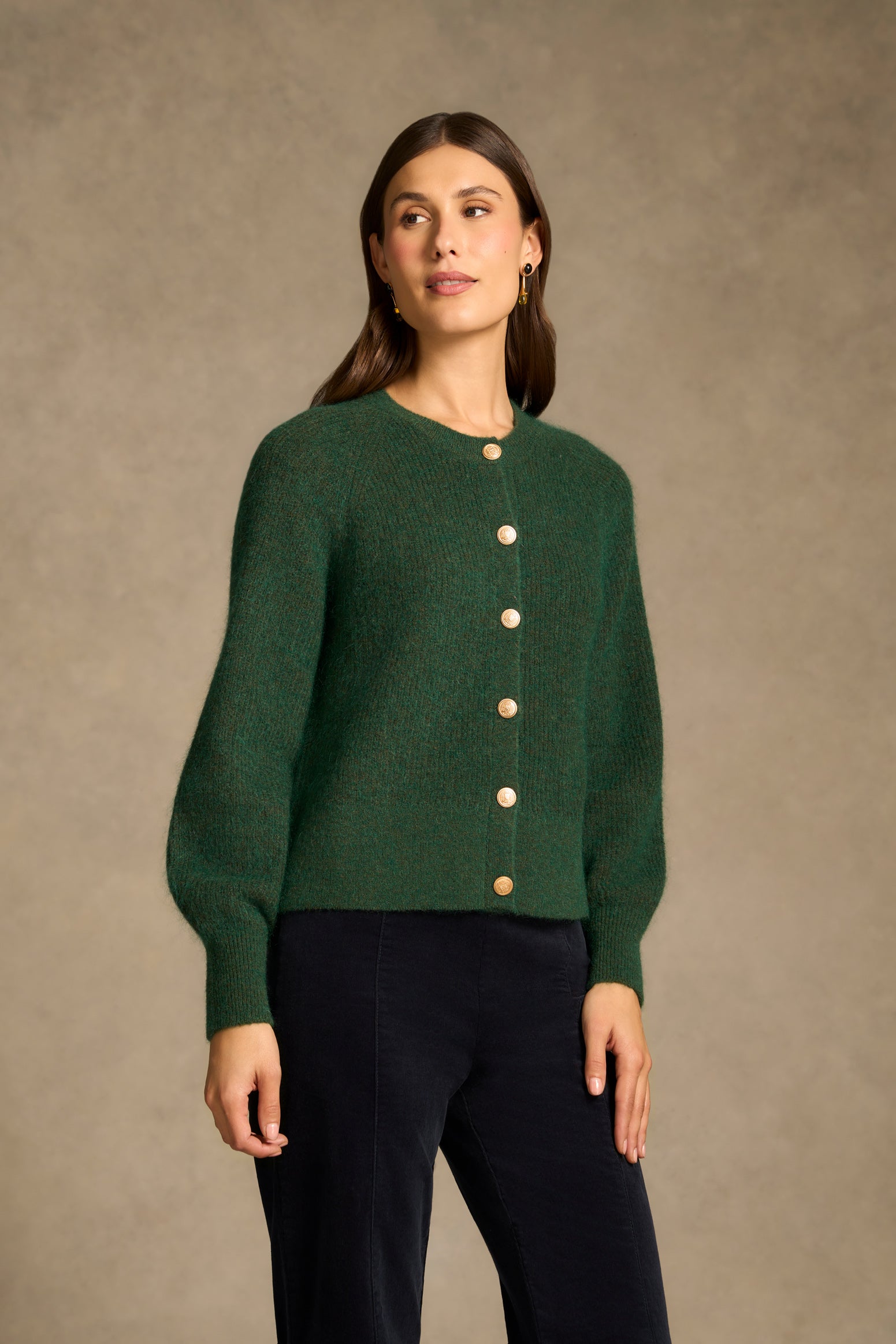 Blouson Sleeve Cardigan - Clover-Tactilefable