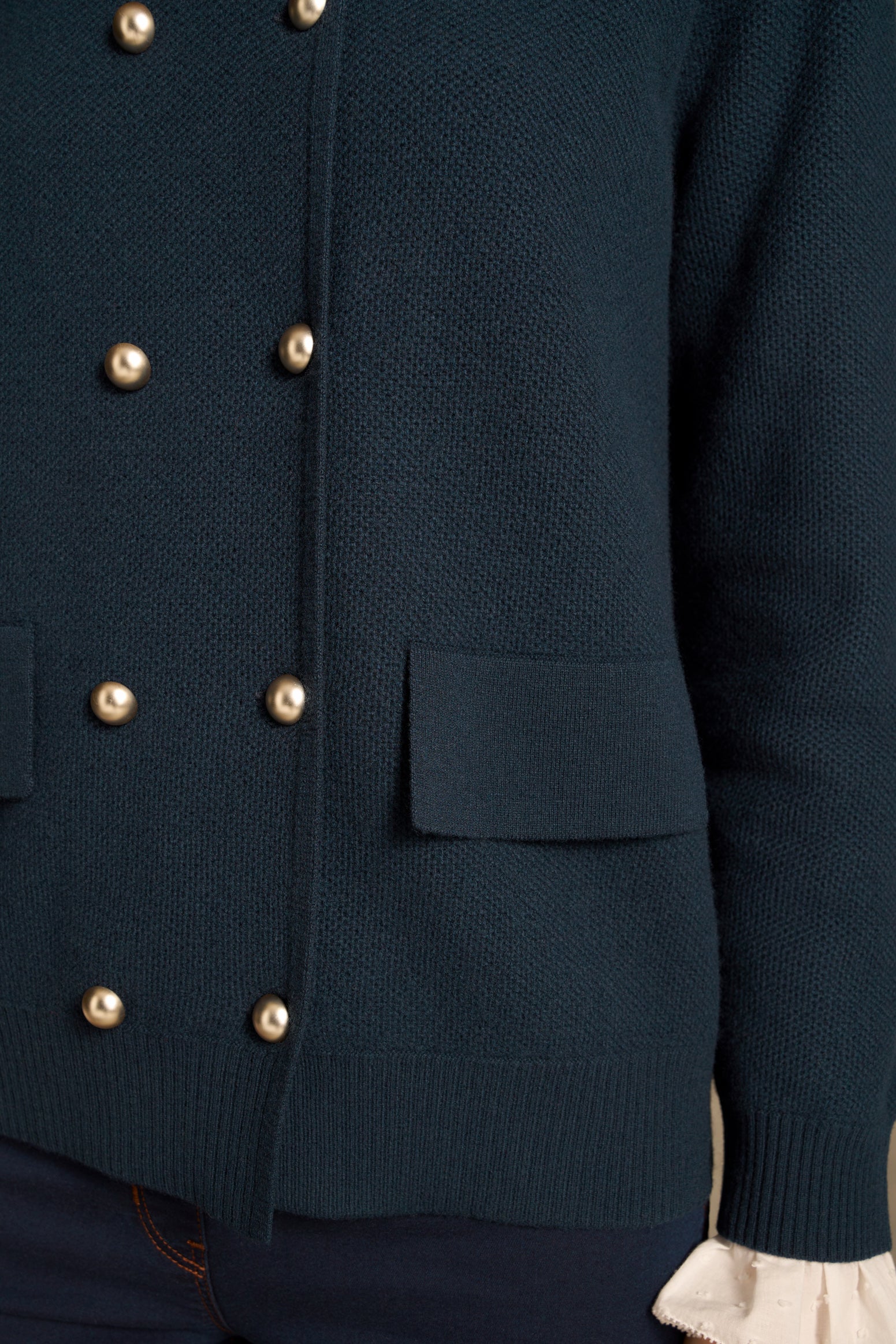 Double Breast Wool Cardi - Ink-Tactilefable