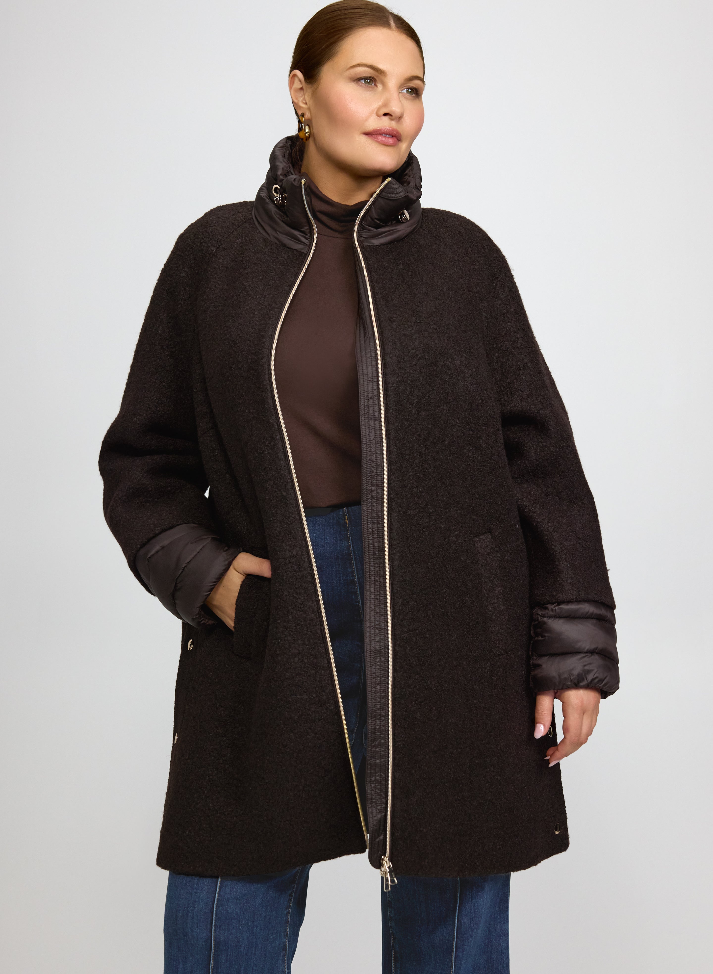Wool-Blend & Nylon Trim Coat-Tactilefable