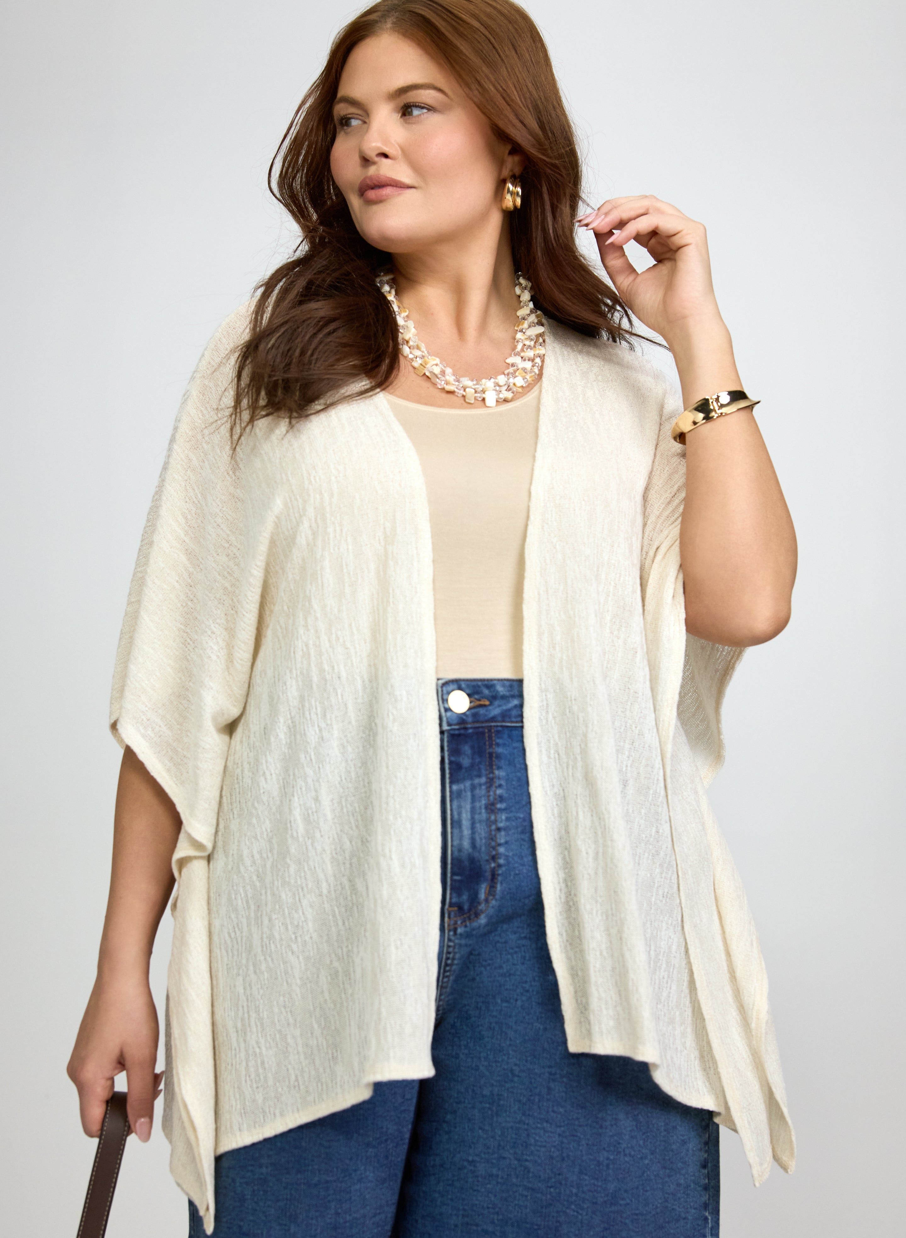 Open Melange Knit Cover-Up-Tactilefable