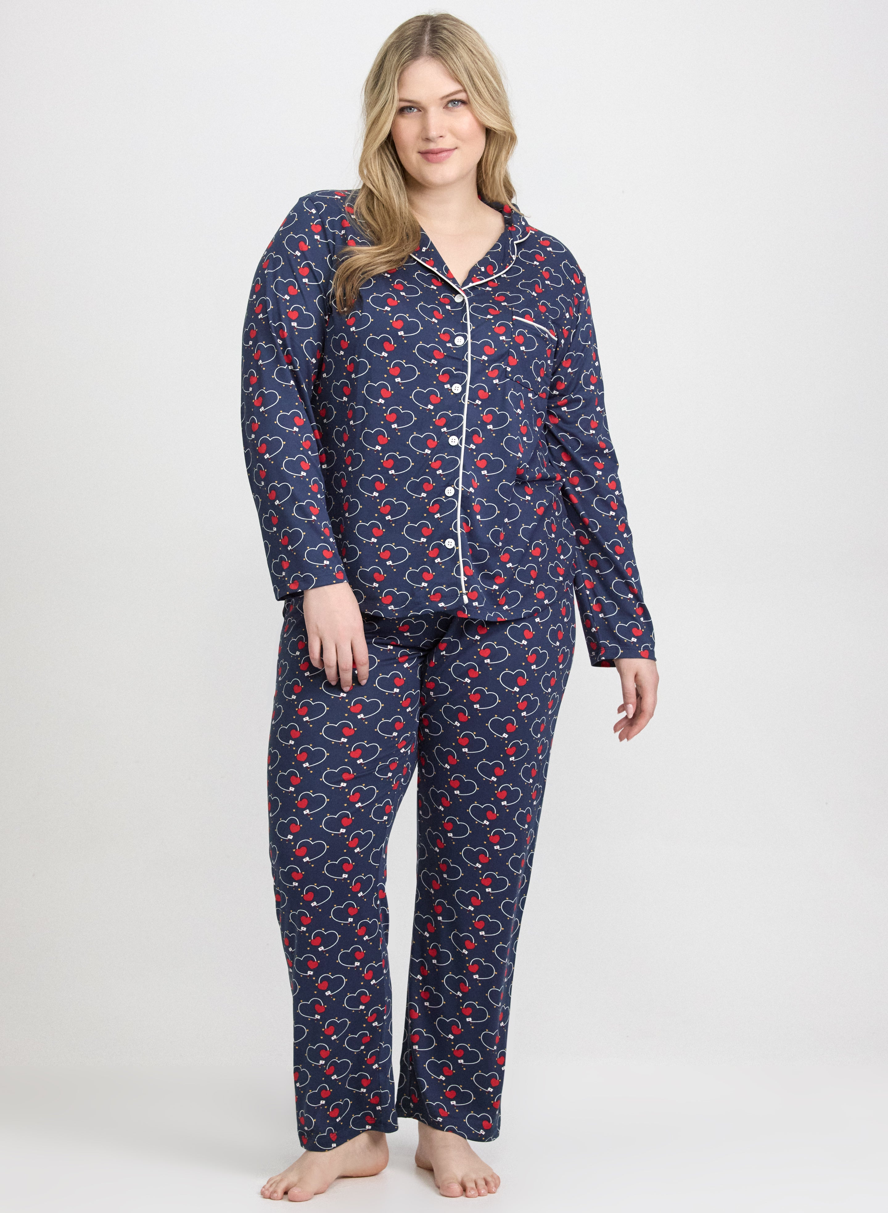 Heart Print Pyjama Set-Tactilefable