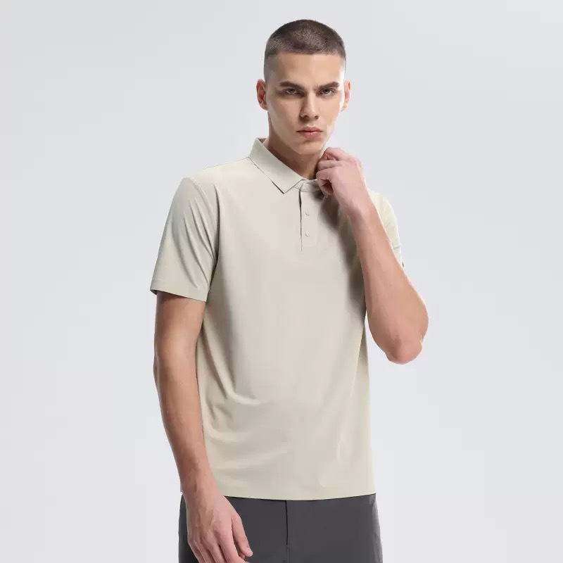 Men's Quick-Drying Solid Color Slim Fit Short-Sleeved Casual Polo Shirt-Tactilefable