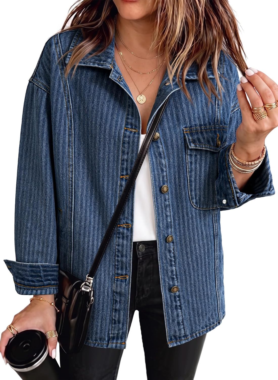 Denim Jackets for Women Trendy Shacket-Tactilefable
