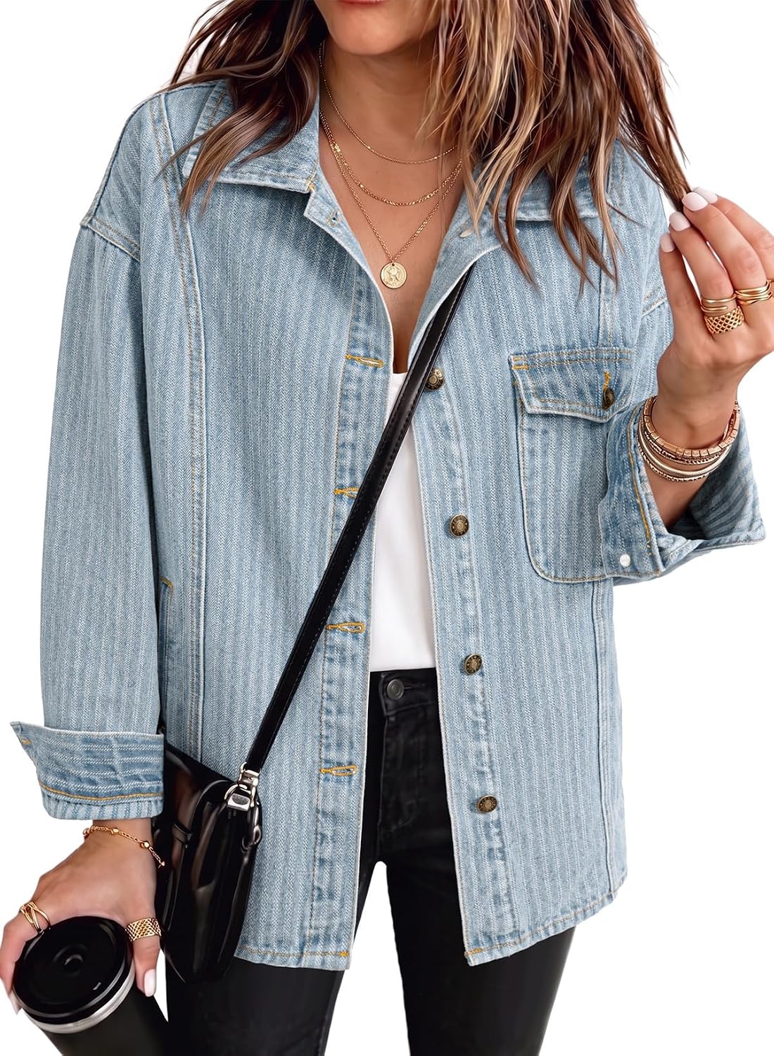 Denim Jackets for Women Trendy Shacket-Tactilefable
