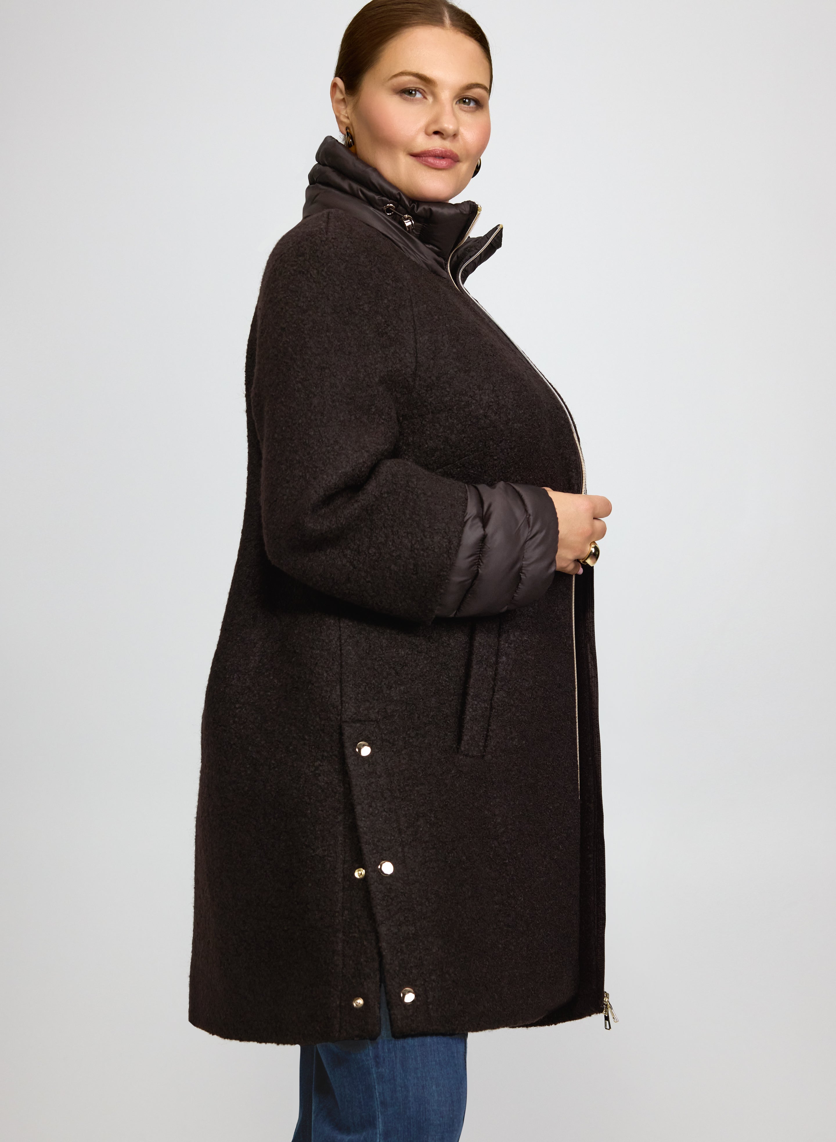 Wool-Blend & Nylon Trim Coat-Tactilefable