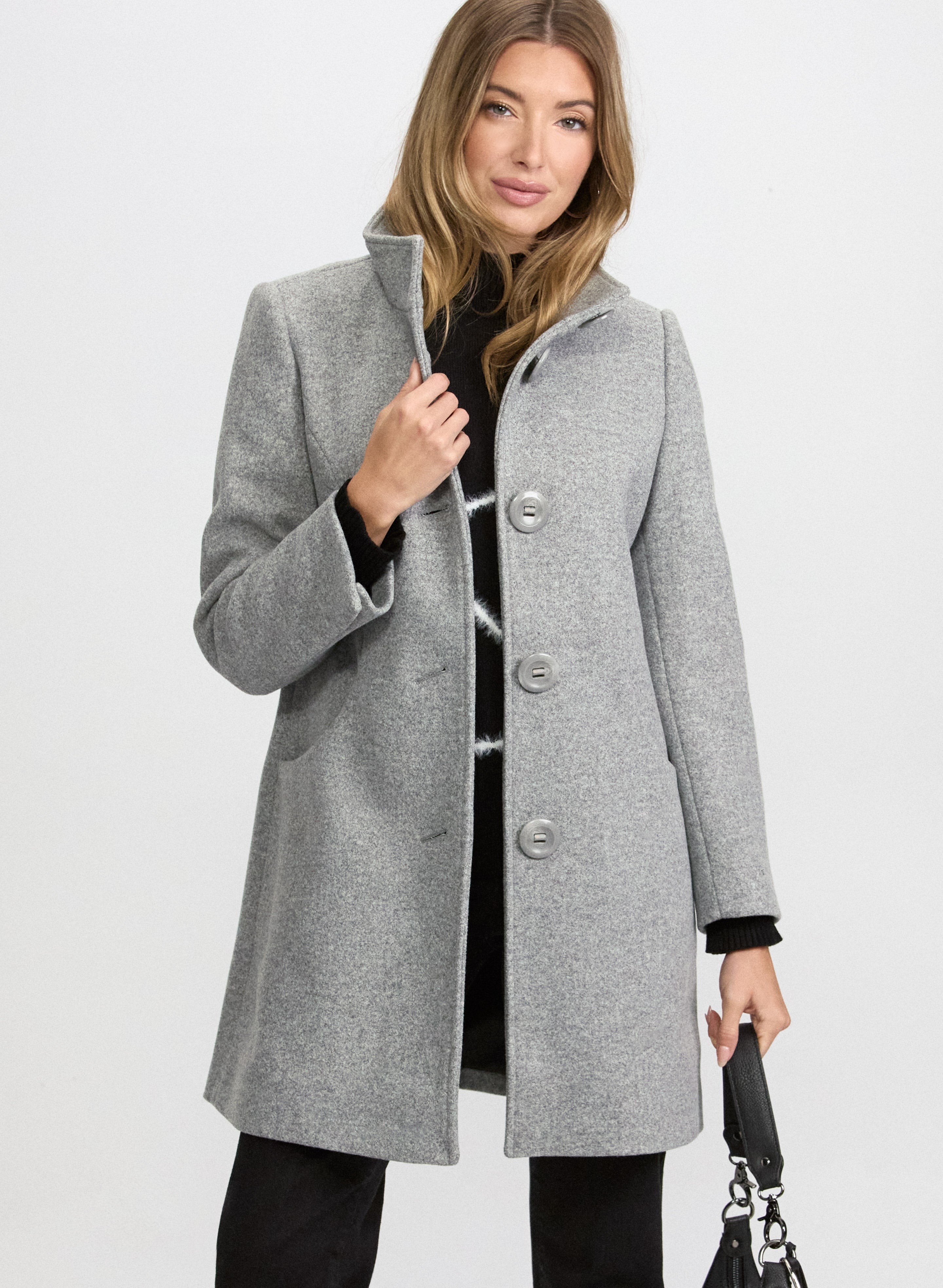 Stretch Wool-Blend Coat-Tactilefable