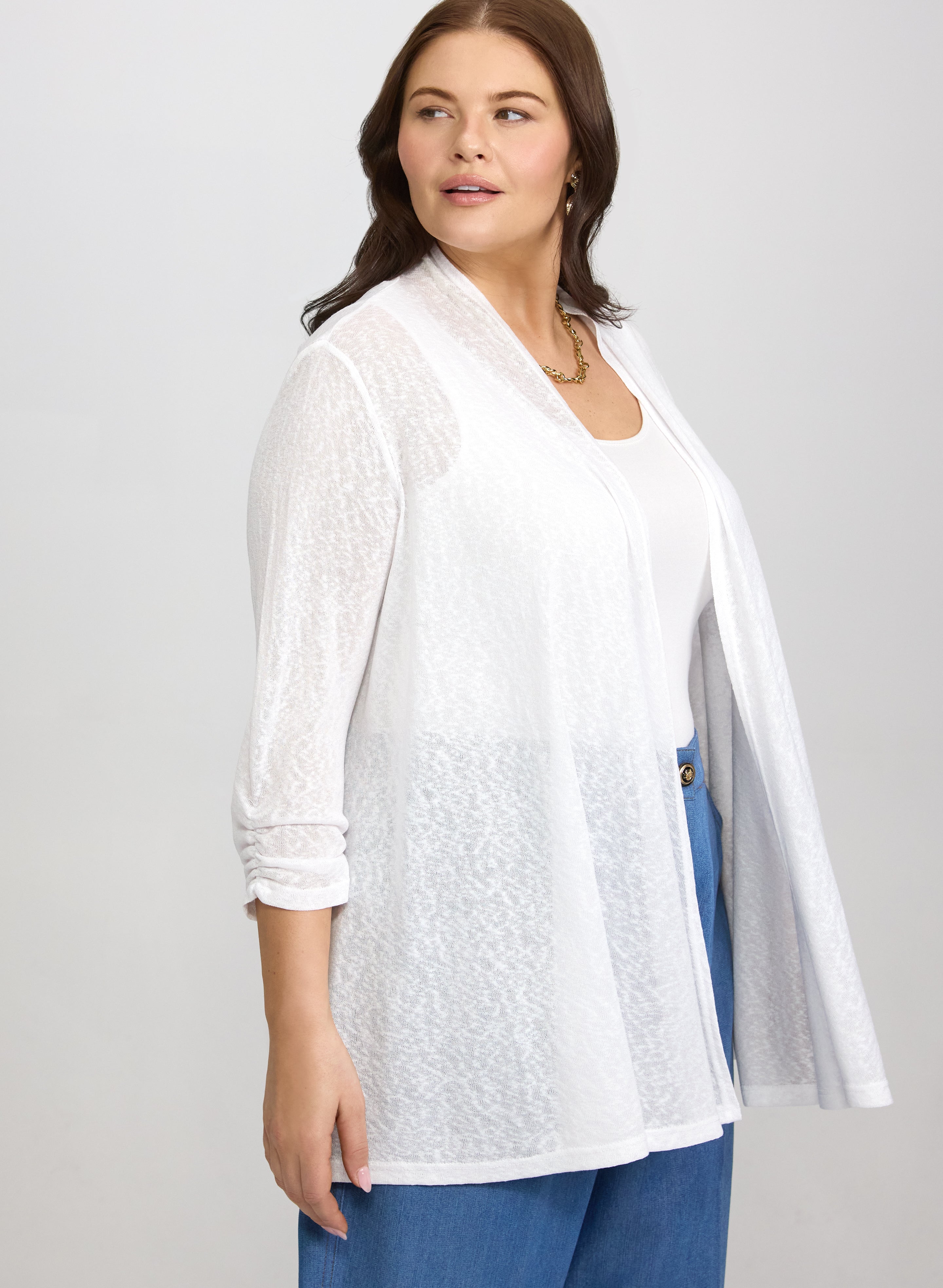 Knit Open-Front Cardigan-Tactilefable