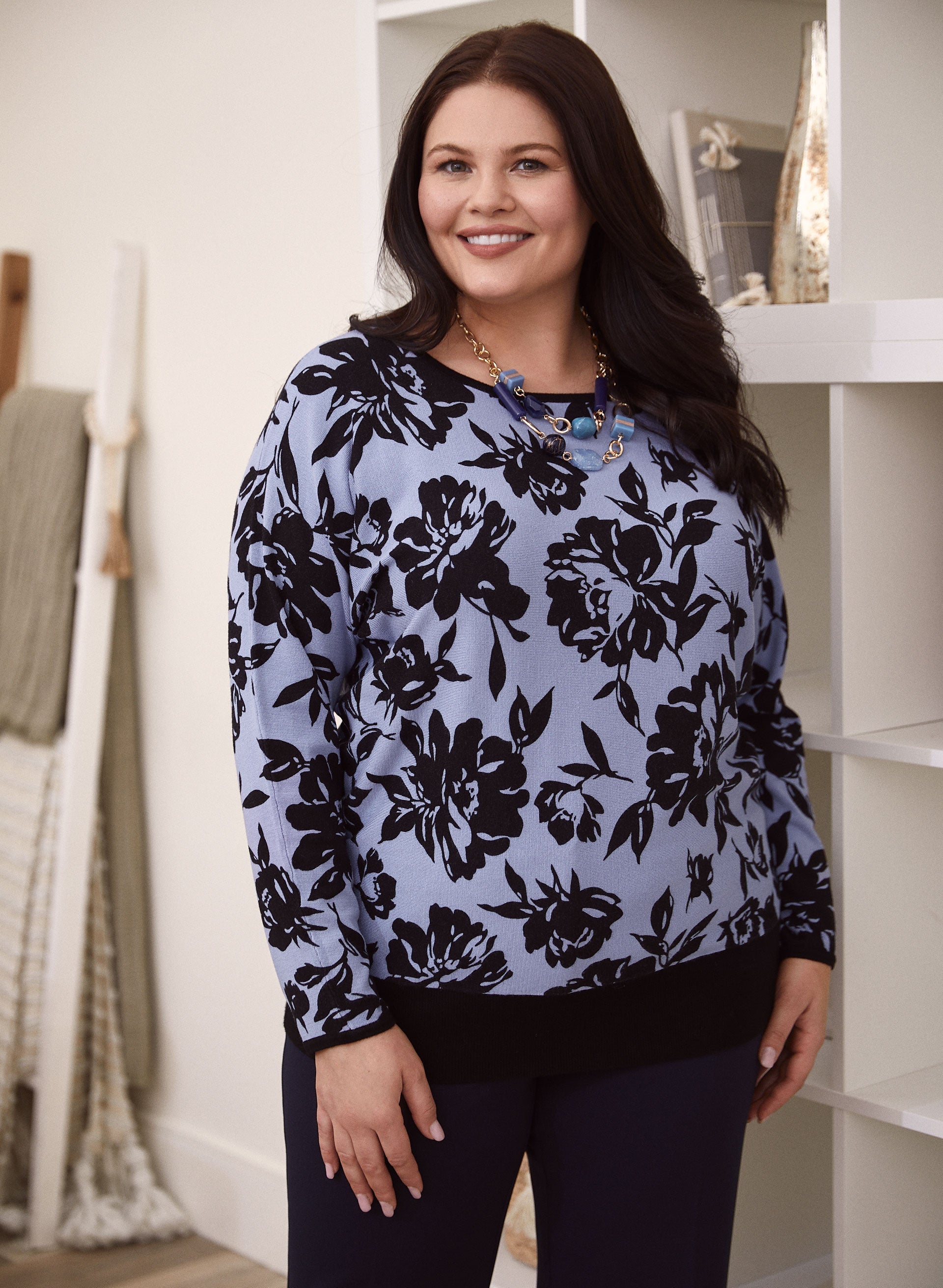Floral Print Sweater-Tactilefable