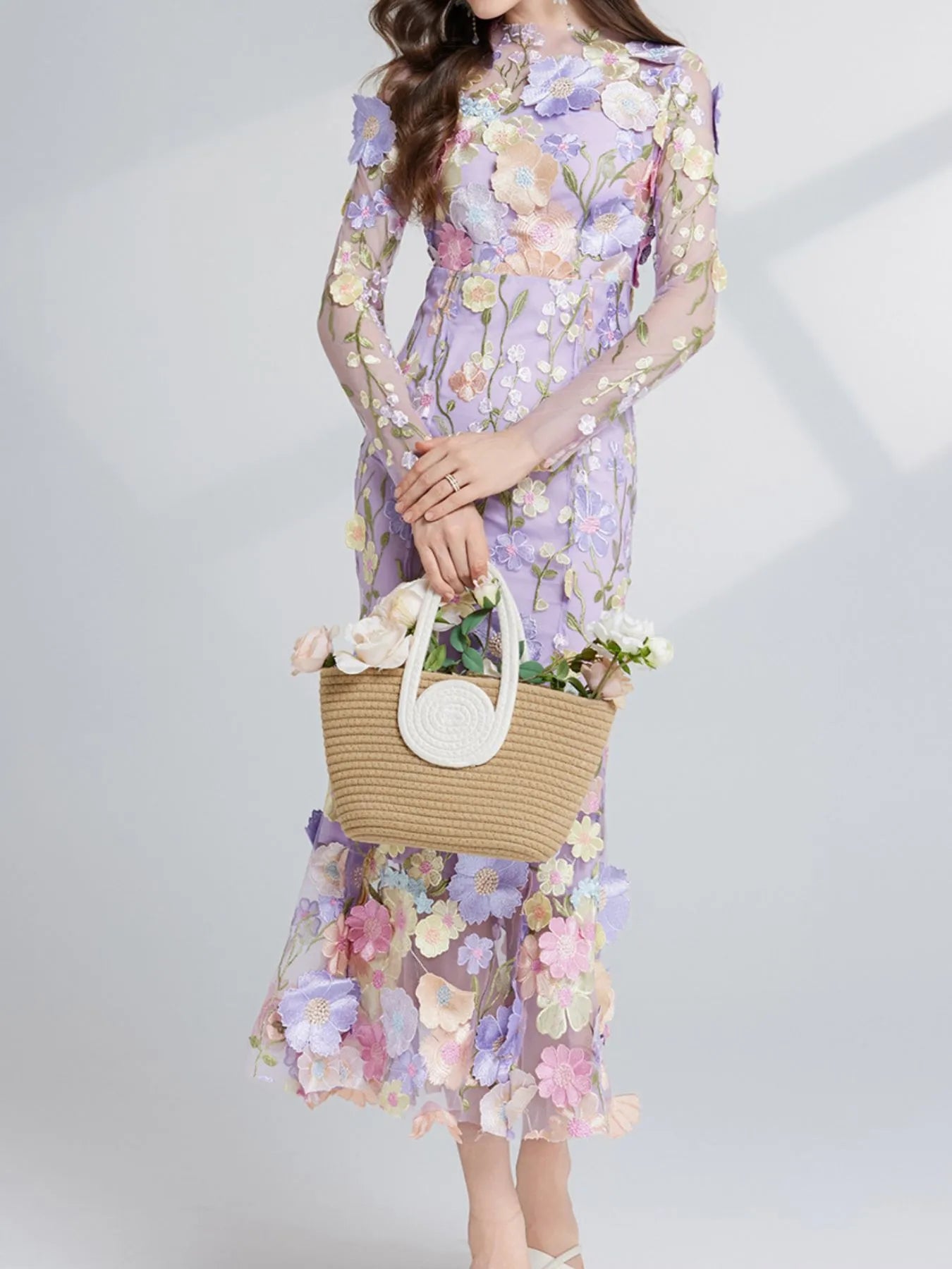 Enchanted Wildflower Mesh Maxi Dress | 4 Colors-Tactilefable