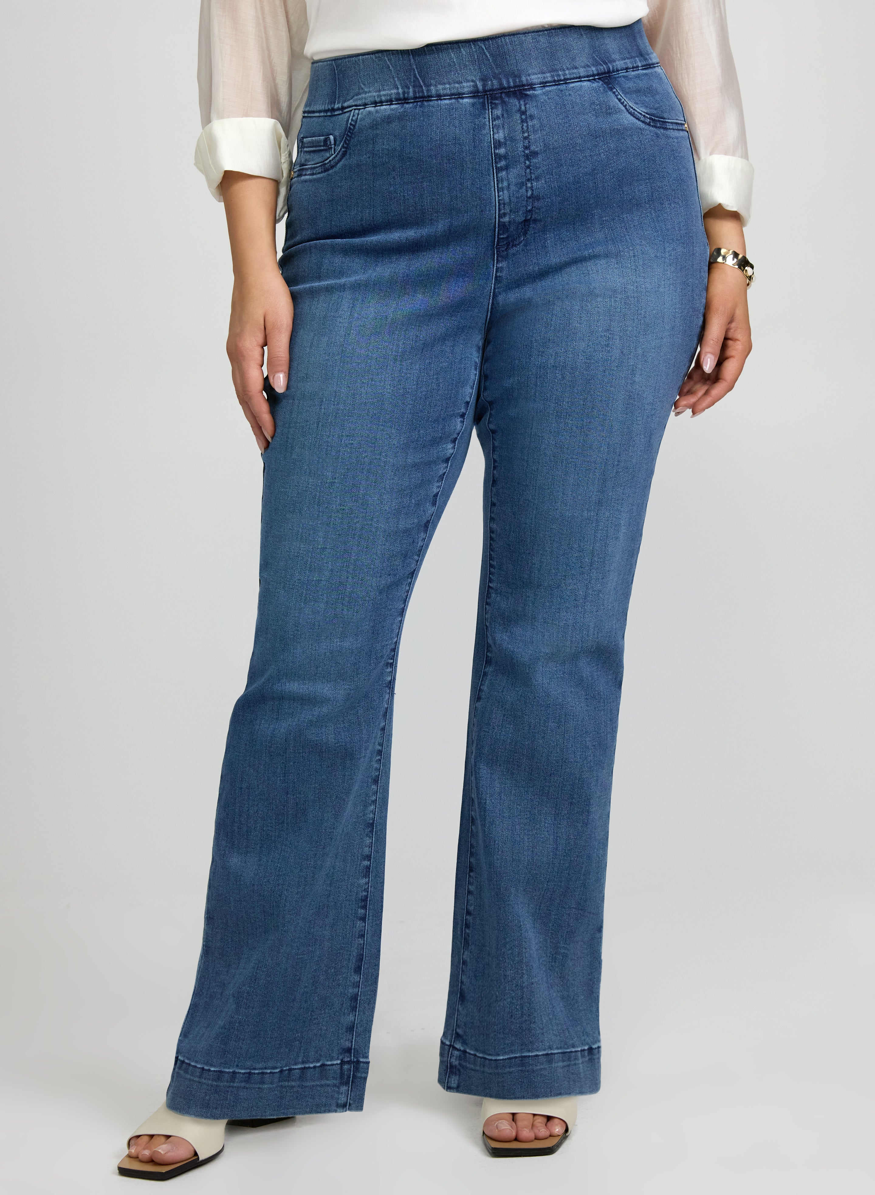 Pull-On Flare-Leg Jeans-Tactilefable