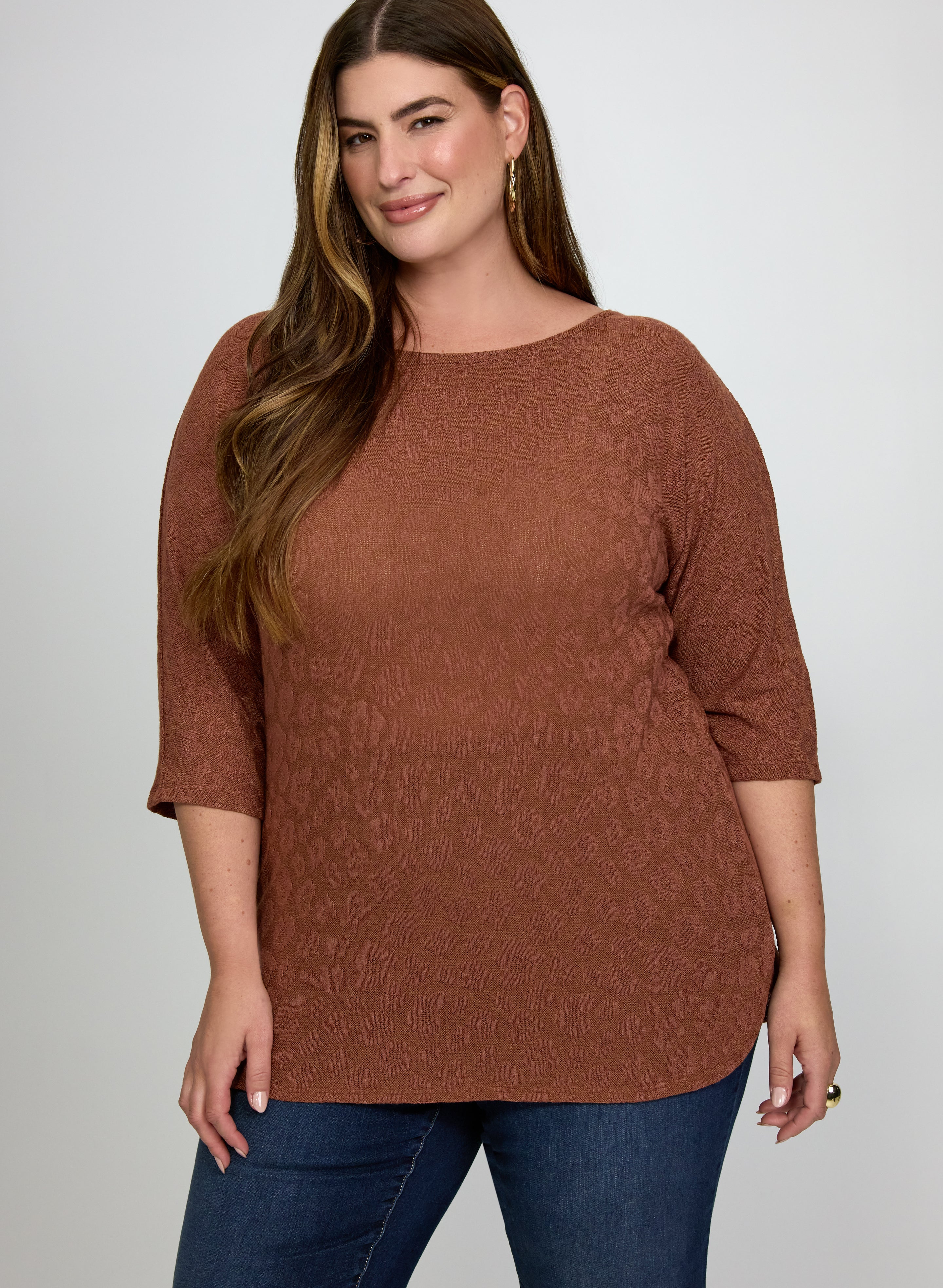 Tonal Animal Print Sweater-Tactilefable