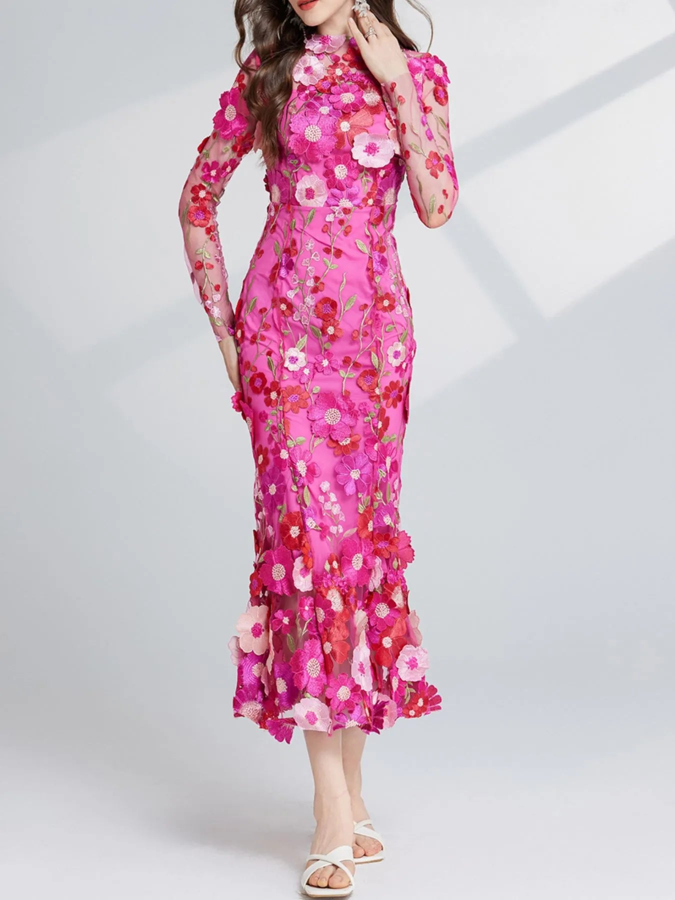 Enchanted Wildflower Mesh Maxi Dress | 4 Colors-Tactilefable