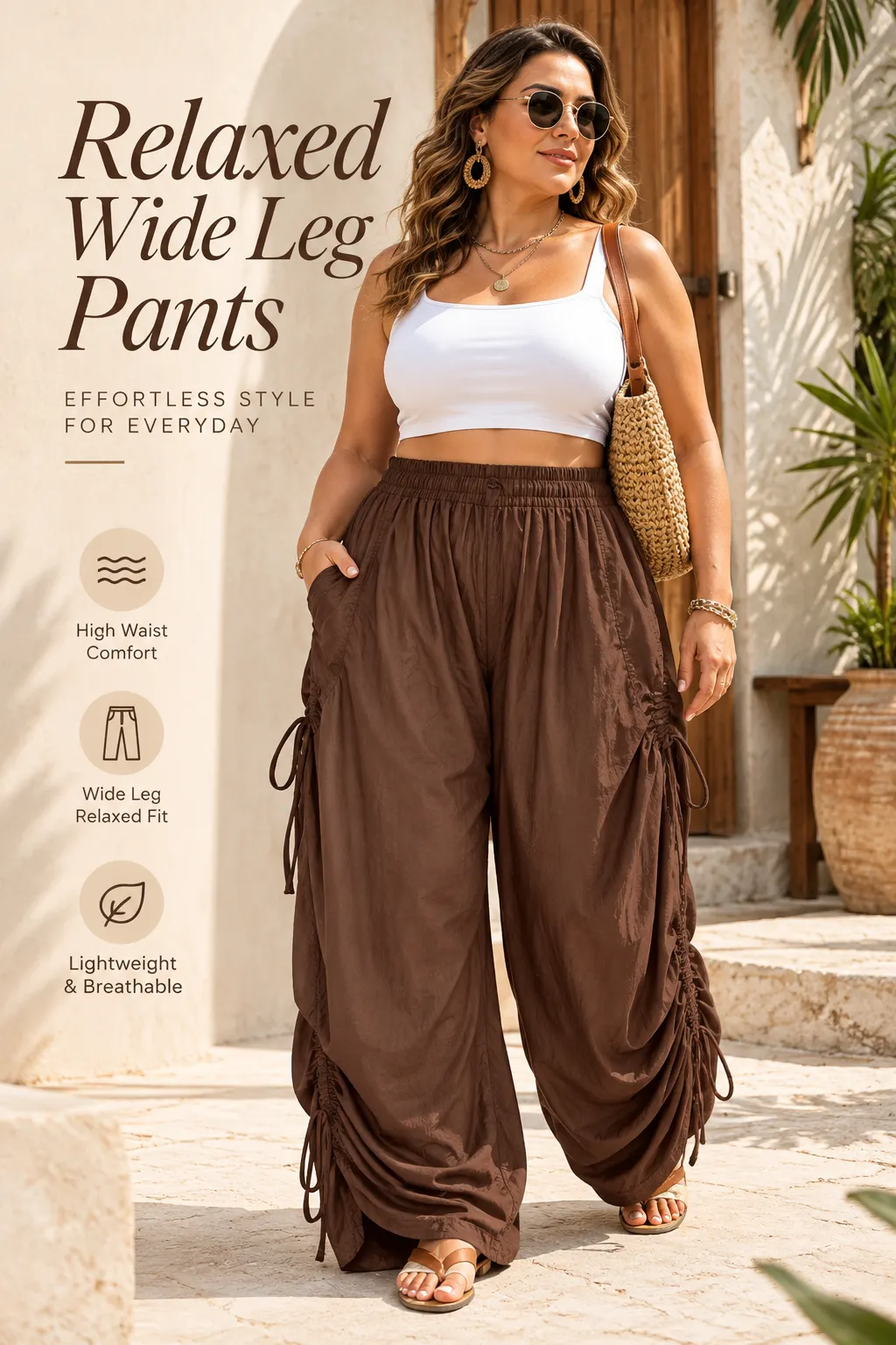 Relaxed Wide Leg Harem Pants-Tactilefable
