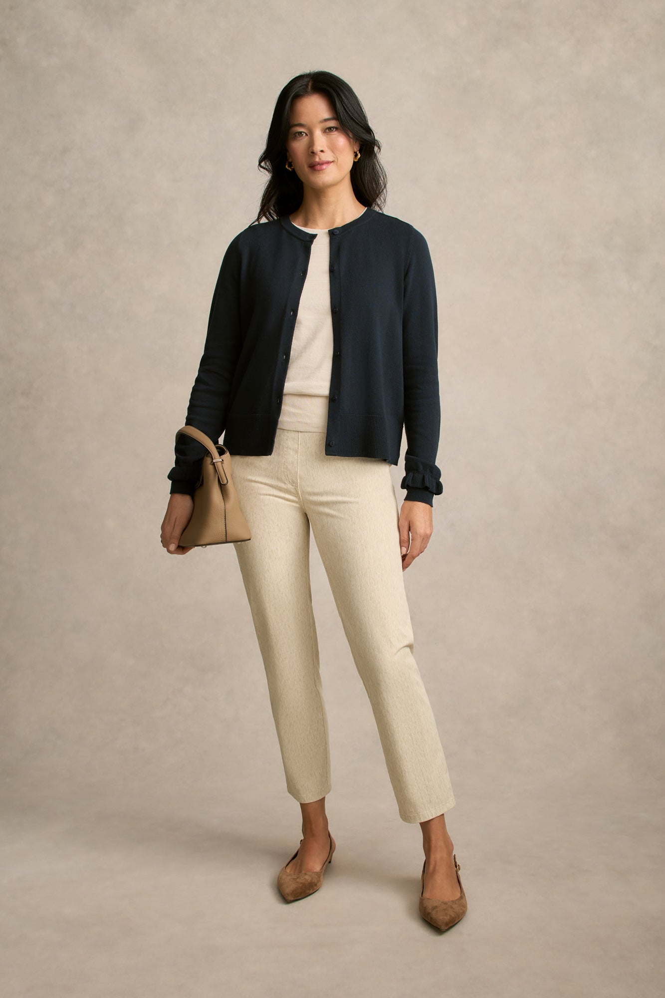 Scallop Cuff Cardigan - Ink-Tactilefable