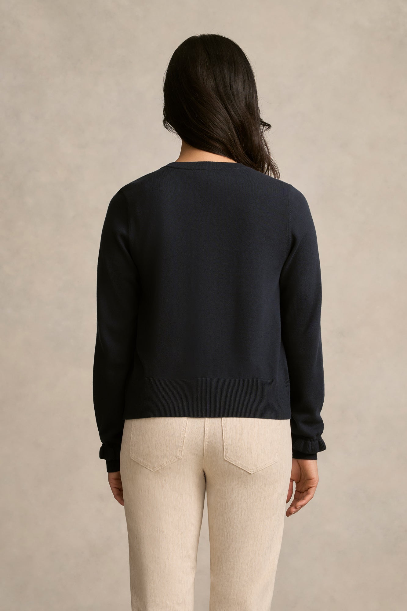 Scallop Cuff Cardigan - Ink-Tactilefable