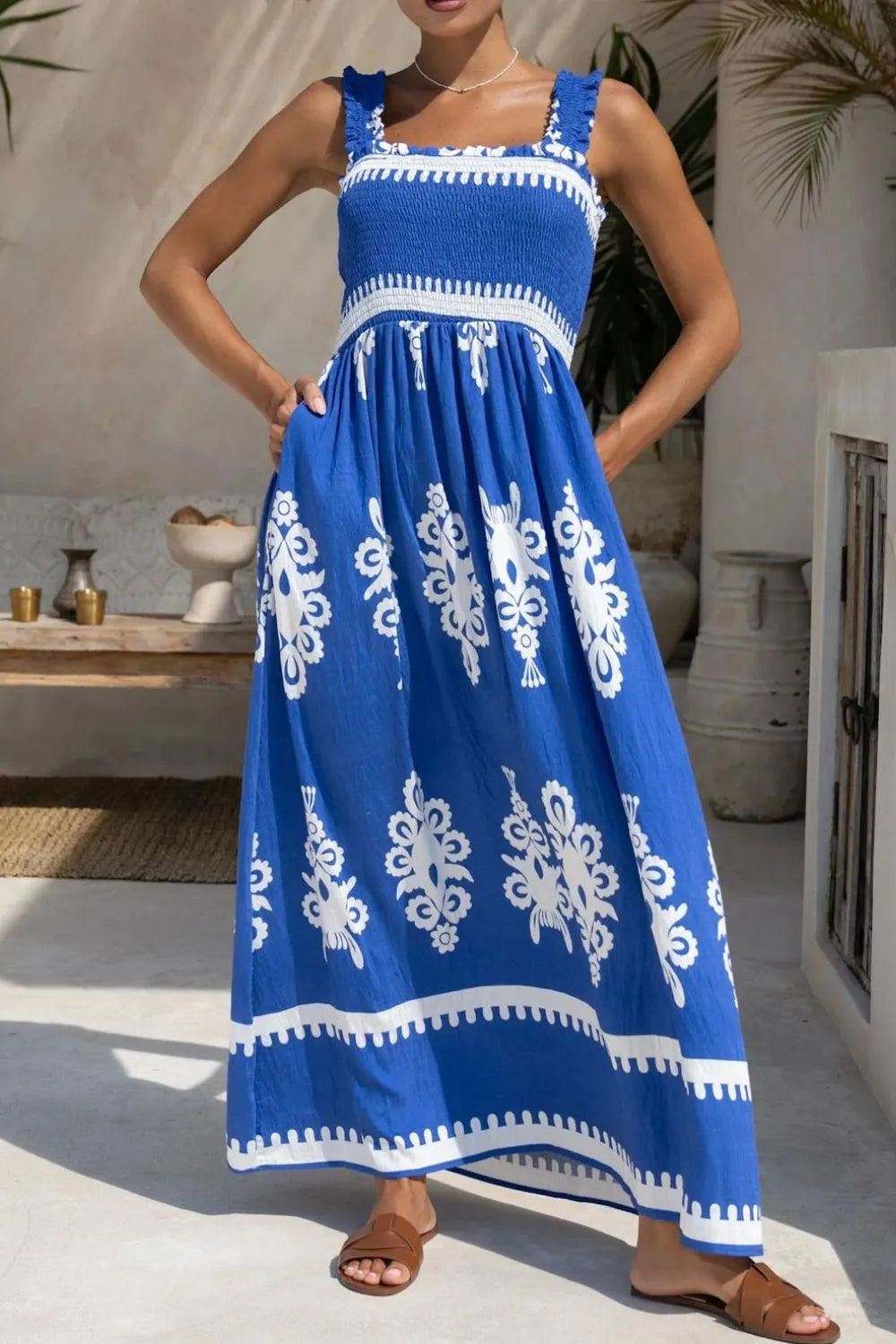 Daydream Printed Square Neck Cami Dress | 3 colors | Poundton-Tactilefable