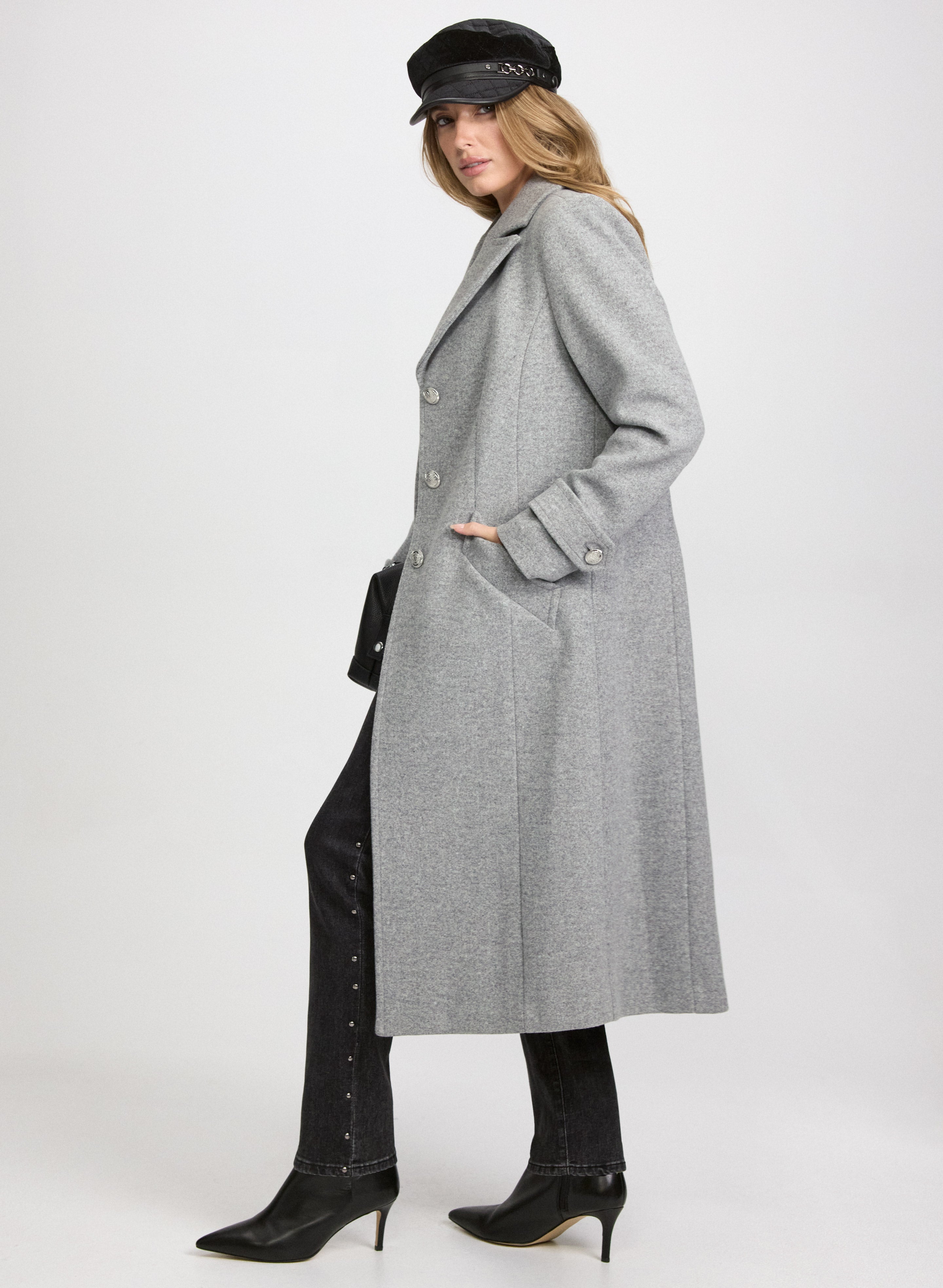 Stretch Wool-Blend Coat-Tactilefable