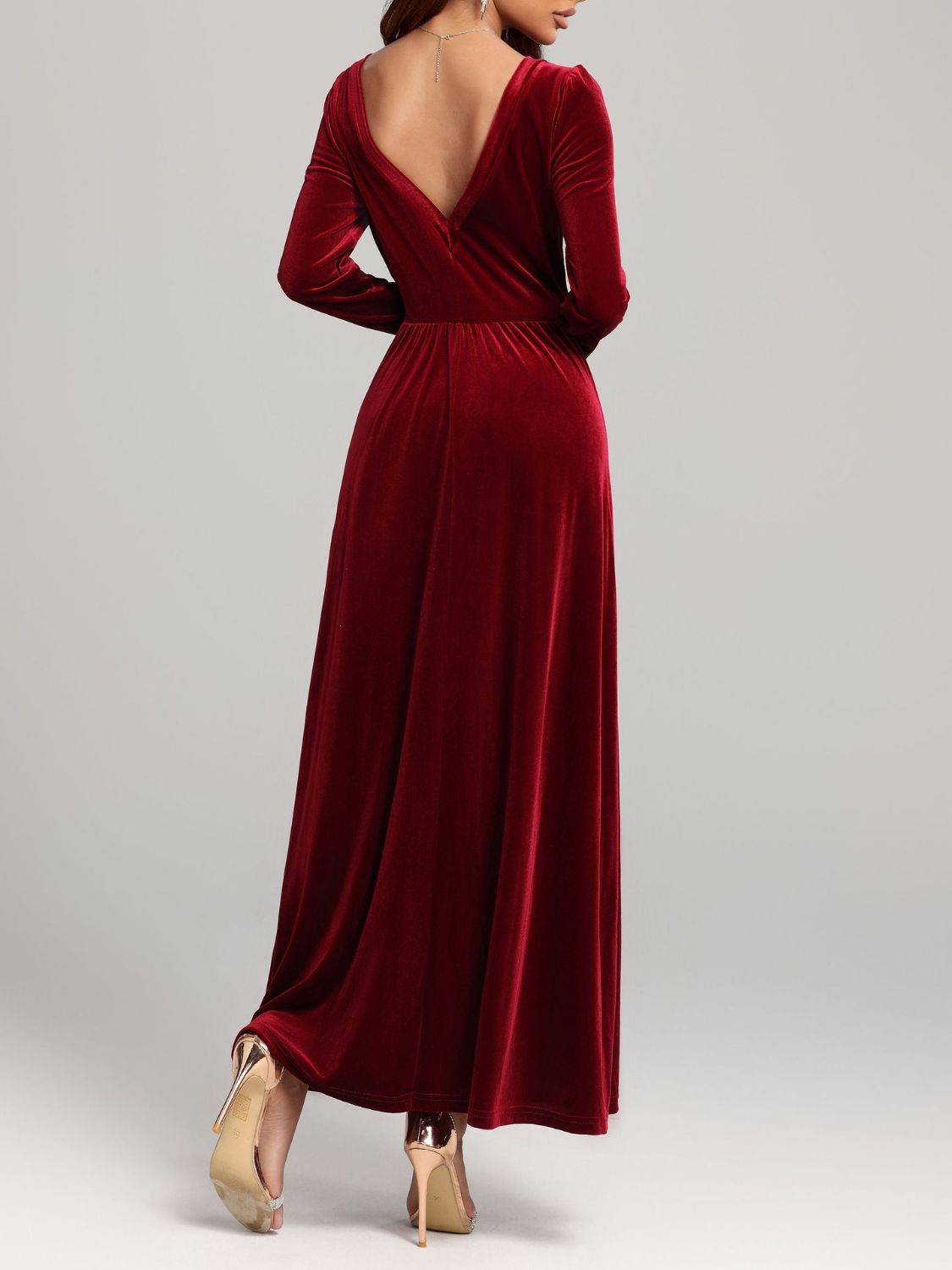 Faerie Velvet Square Neck Long Sleeve Dress | 4 Colors | Poundton-Tactilefable