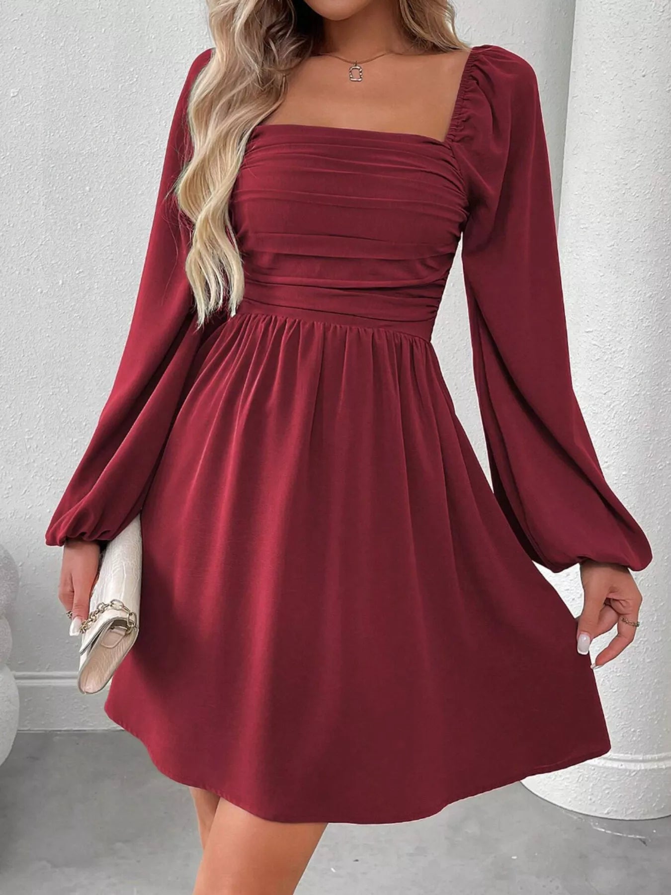 Daisy Rue Ruched Babydoll Mini Dress | 8 Colors | Poundton-Tactilefable