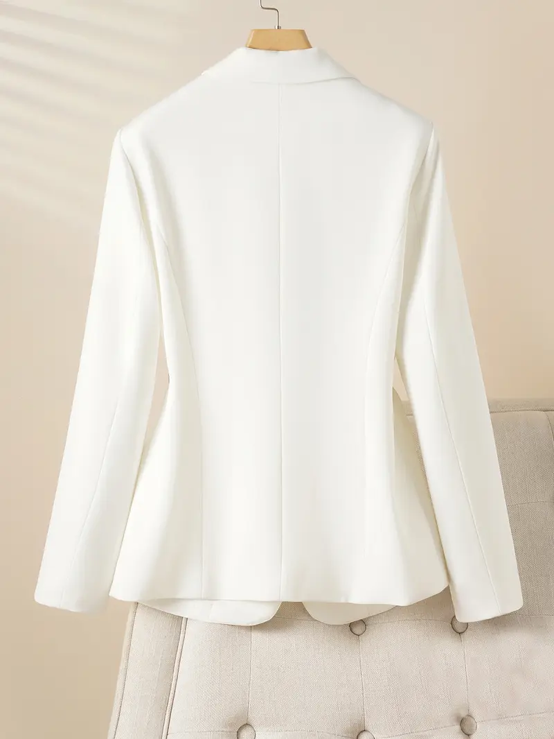 Women's Fashion Collared Blazer Jacket Long Sleeve Fitted, Professional Office Wear, Business Work Clothes, Business Formal Wear, Formal Business Attire, Stylish Ladies Suit Coat, Elegant Workwear Outerwear for Women