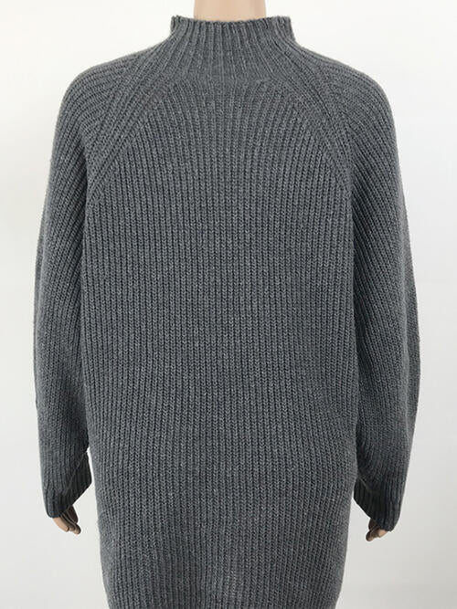 Maria Mock Neck Dropped Shoulder Sweater Dress | 5 Colors-Tactilefable