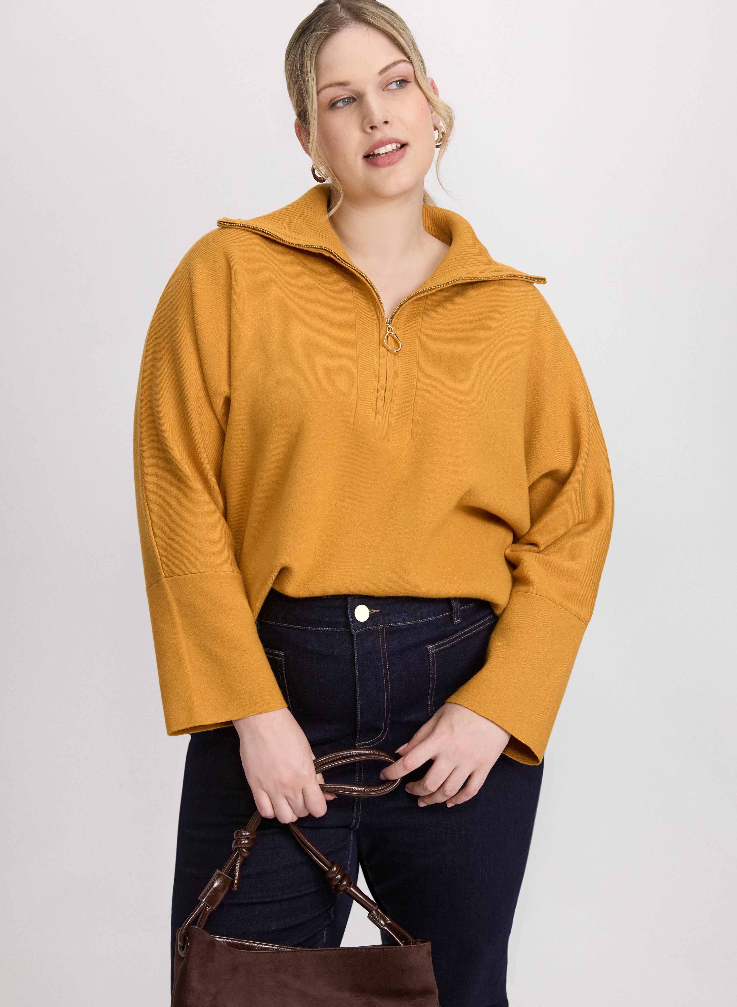 Joseph Ribkoff - Zip-Up Pullover Sweater-Tactilefable