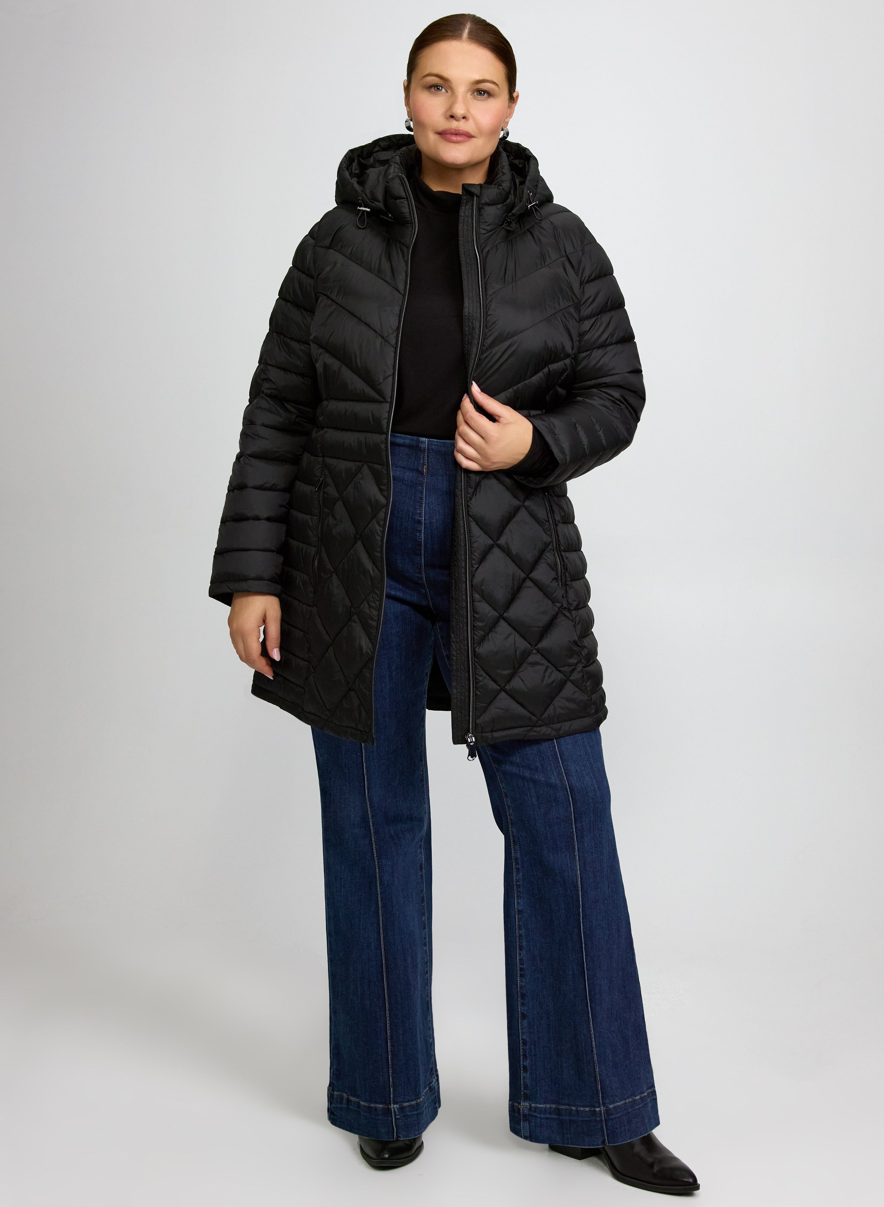 Quilted Hood Coat-Tactilefable