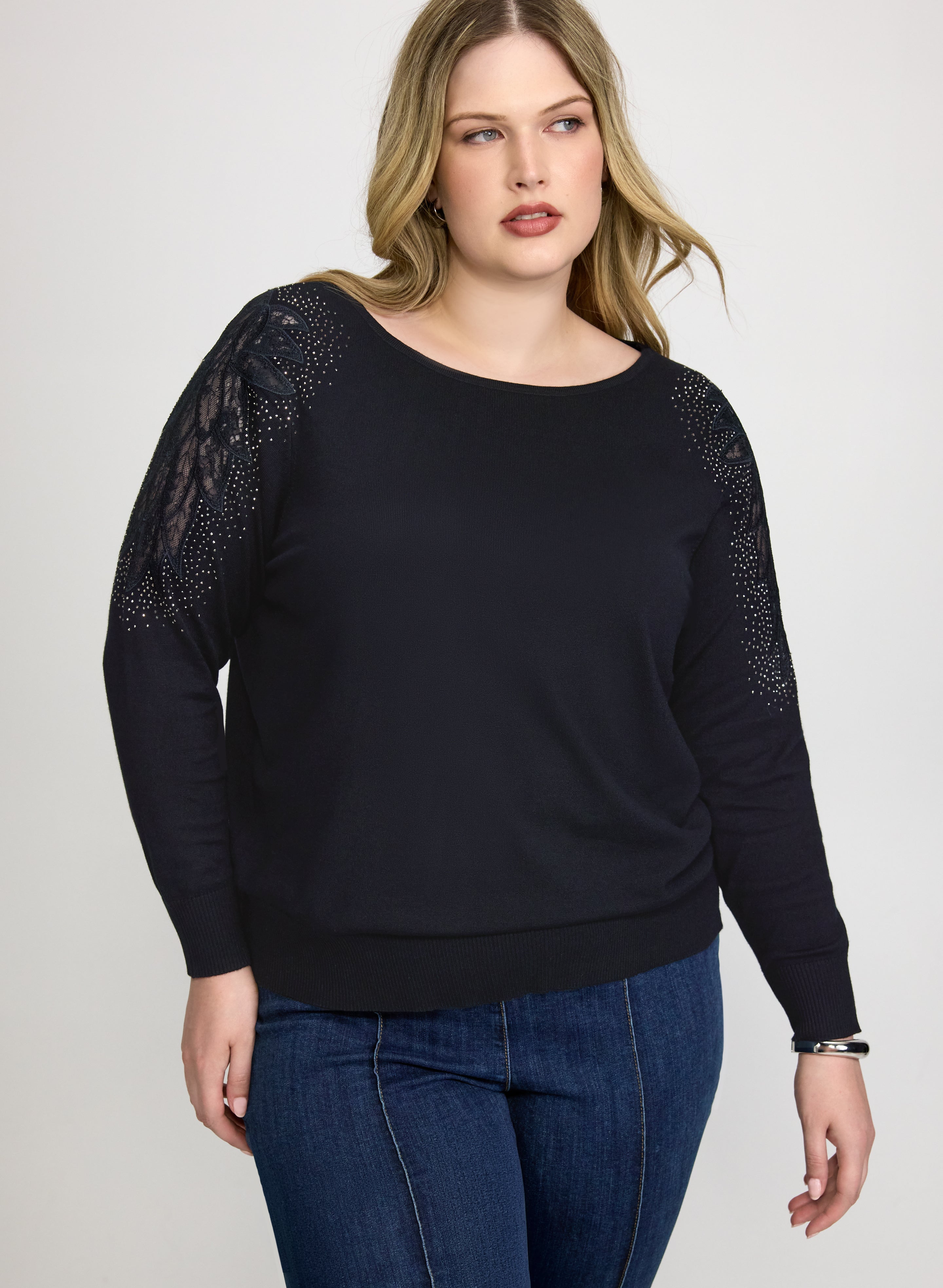 Lace Trim Pullover-Tactilefable