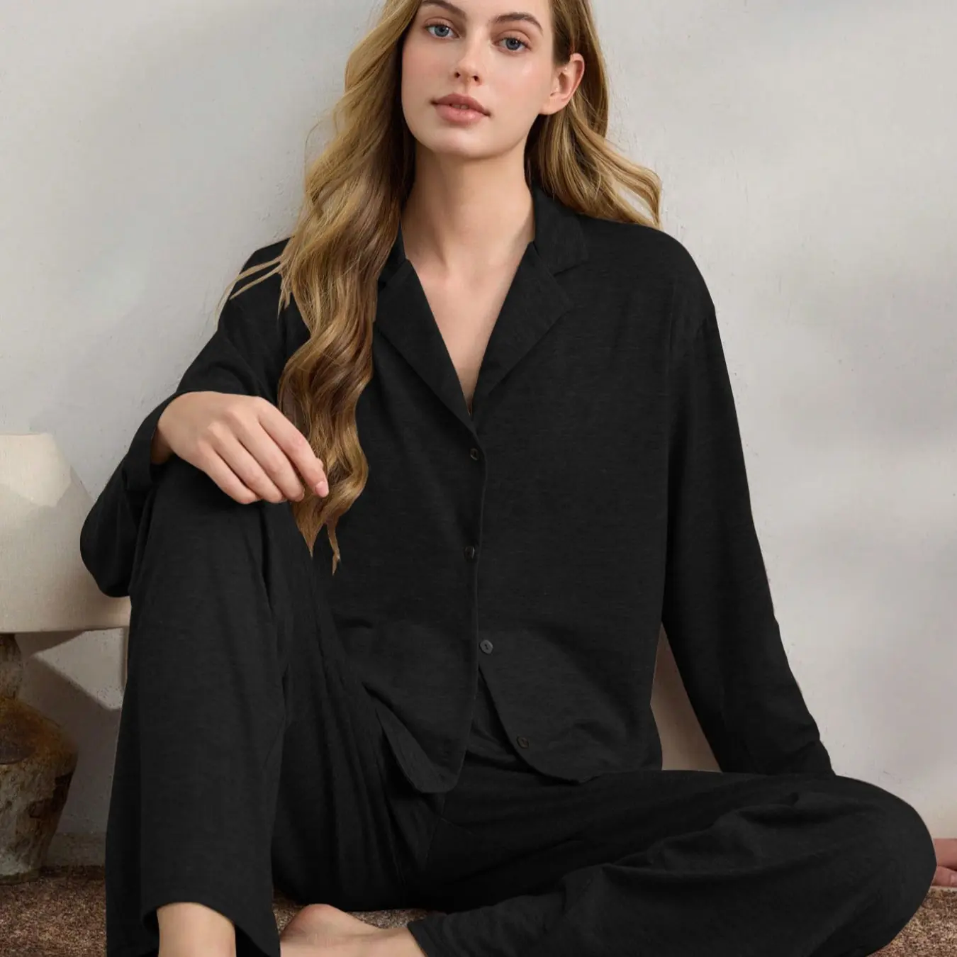 Women's Casual Fall Winter Pajama Set in Skin-Friendly Fabric