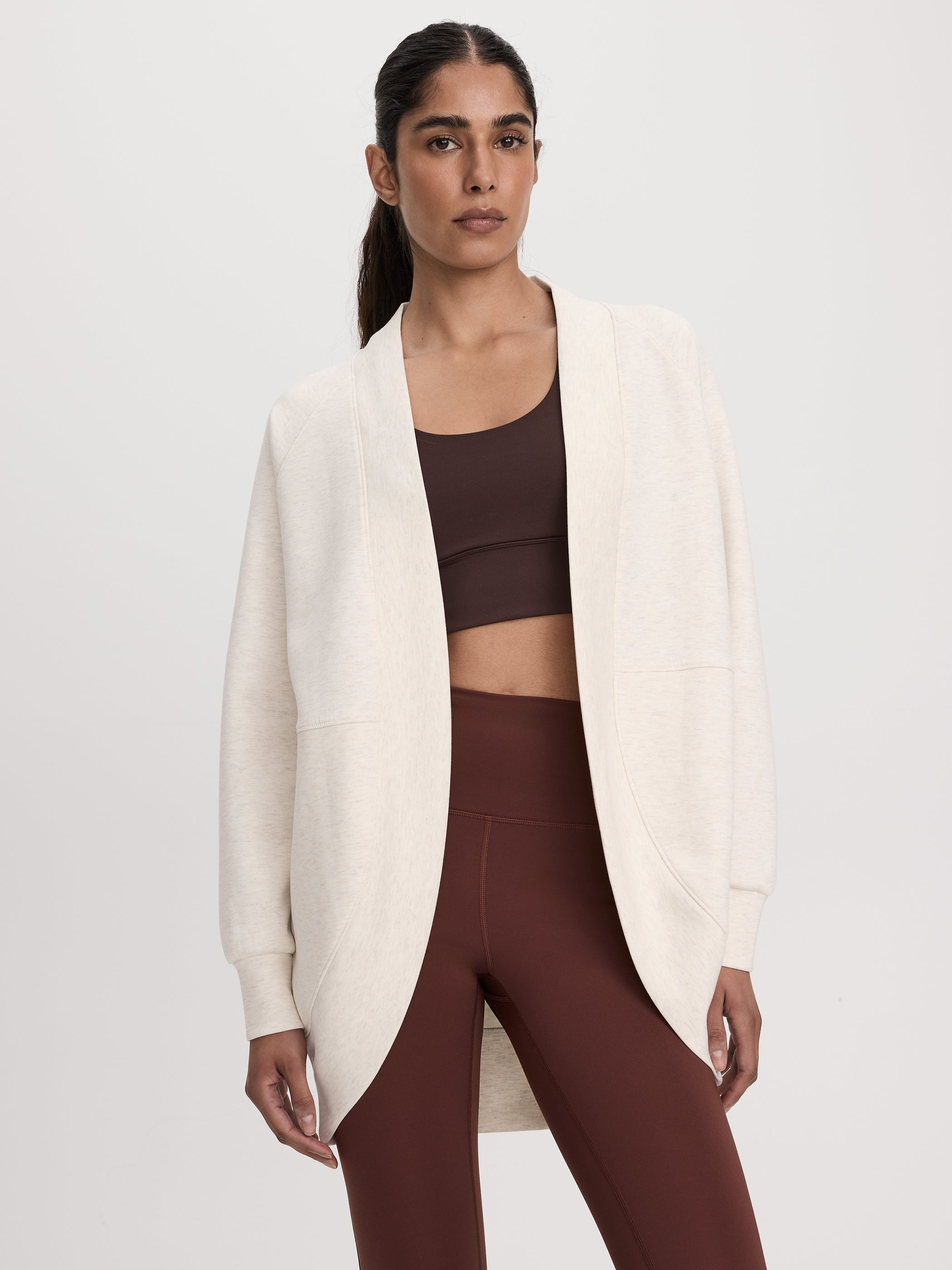 Long-Sleeve Open Cardigan with Pockets - HYLUX Hyba-Tactilefable
