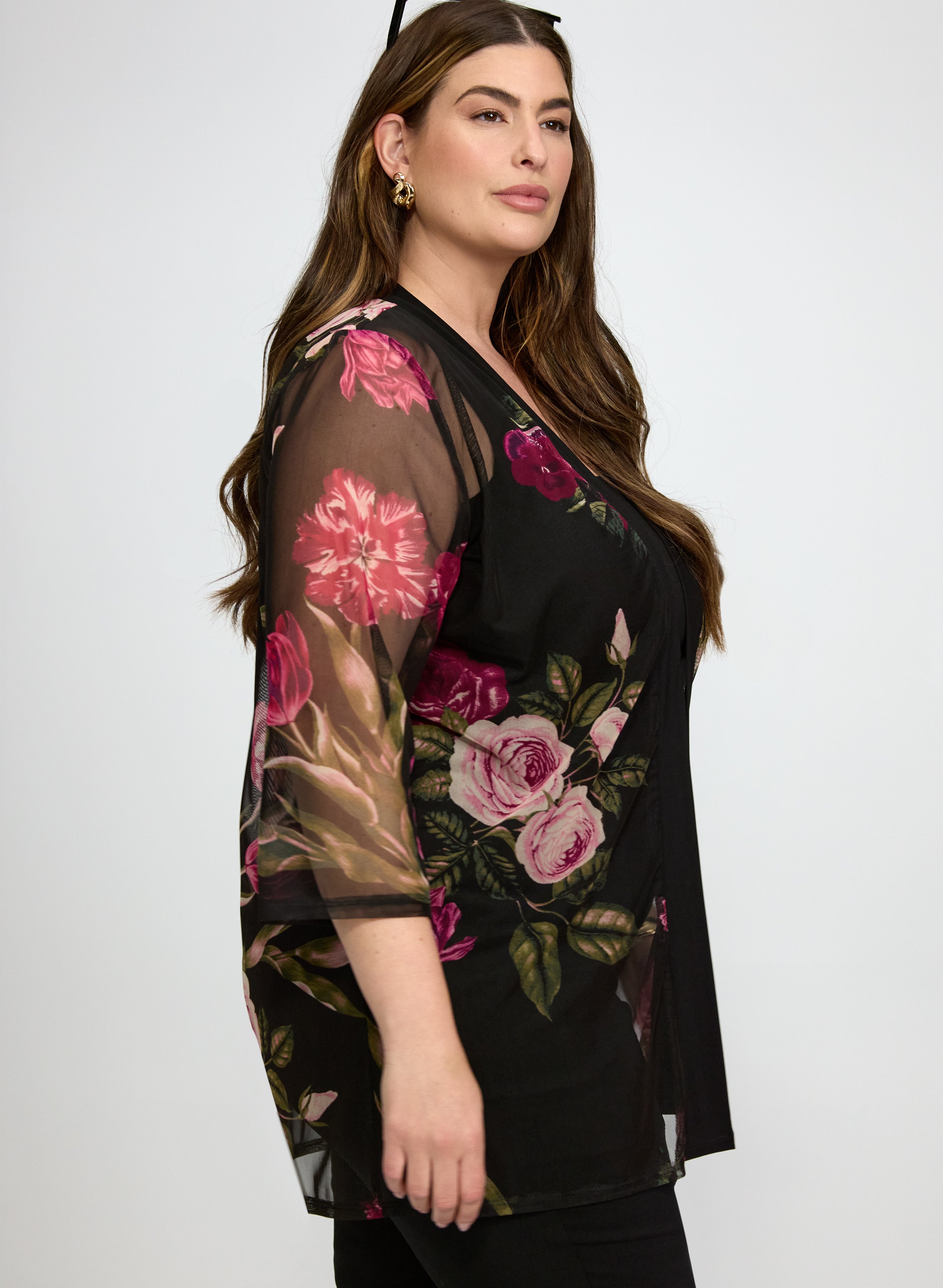Mesh Floral Cardigan-Tactilefable