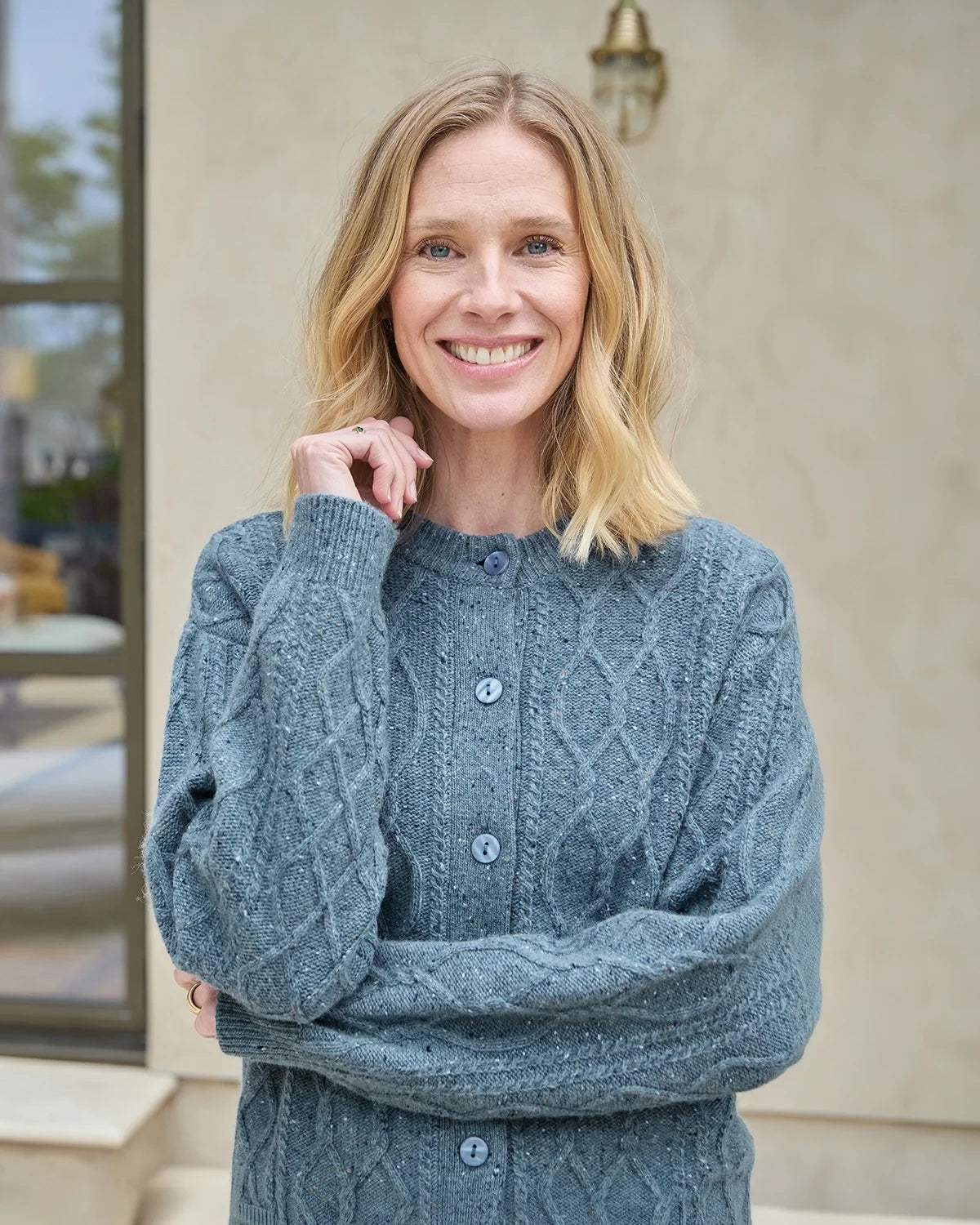 Addison Cable Knit Wool Rich Cardigan-Tactilefable