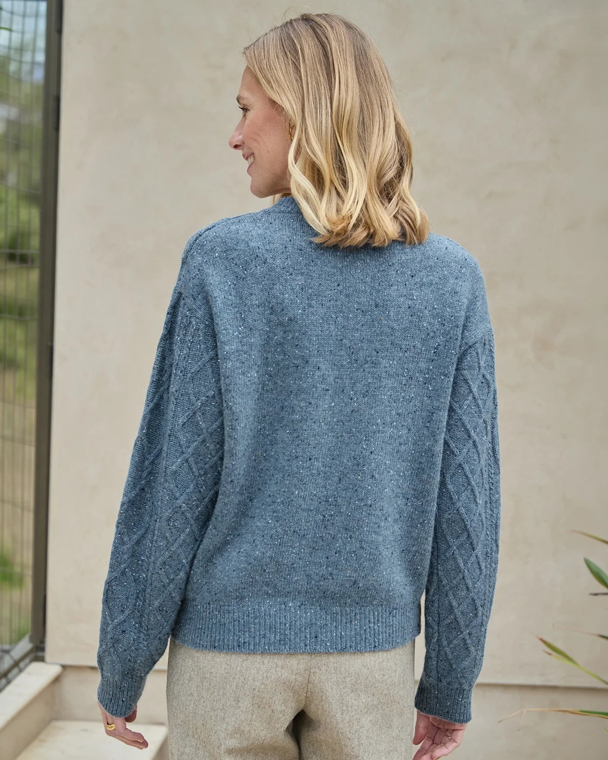 Addison Cable Knit Wool Rich Cardigan-Tactilefable