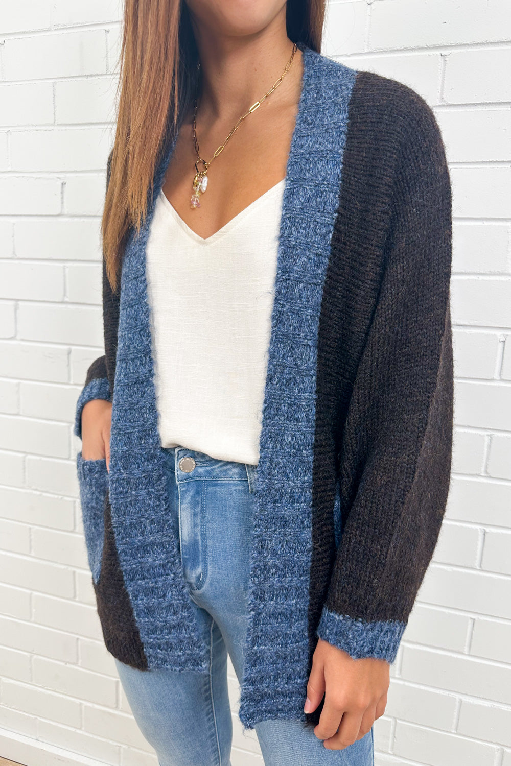 Arden Knit Cardi - Chocolate Navy-Tactilefable