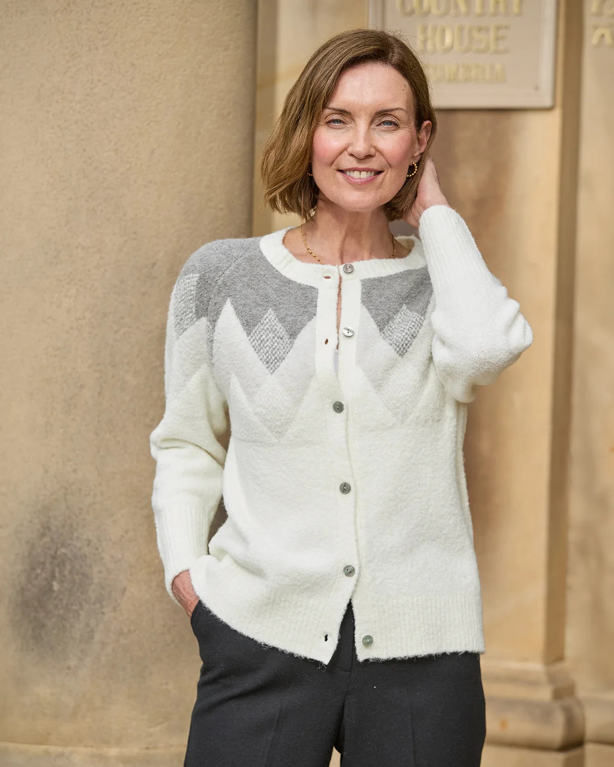 Ayla Raglan Sleeve Patterned Cardigan-Tactilefable