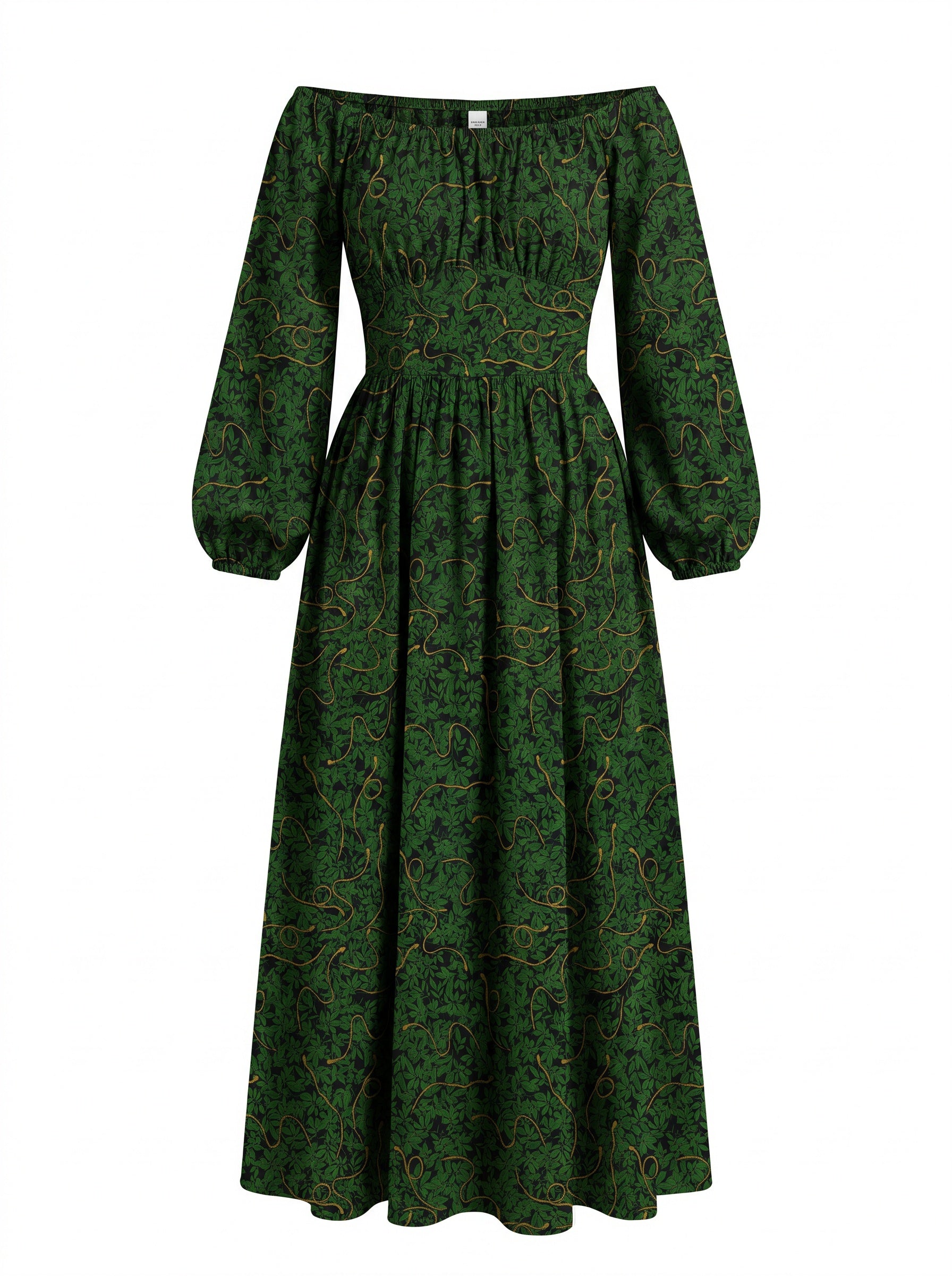 Swann Maxi Dress in Black Serpente-Tactilefable