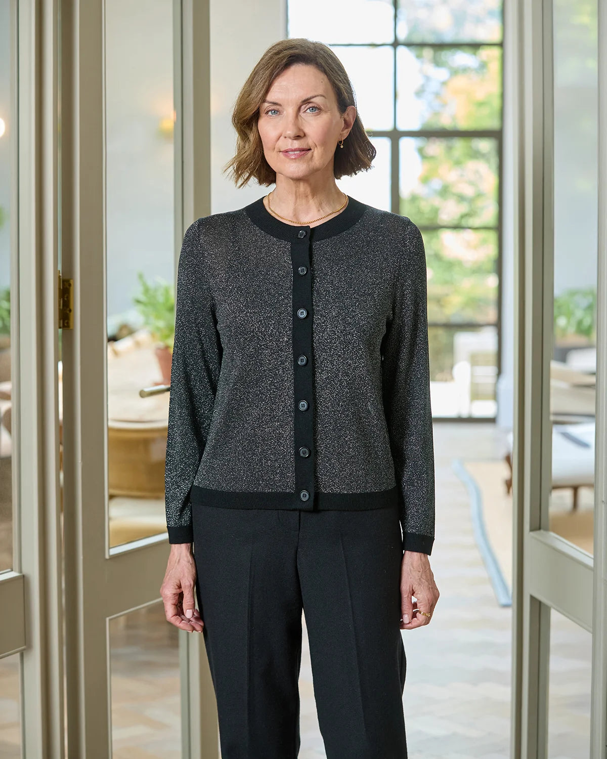 Crystal Short Style Sparkle Cardigan-Tactilefable