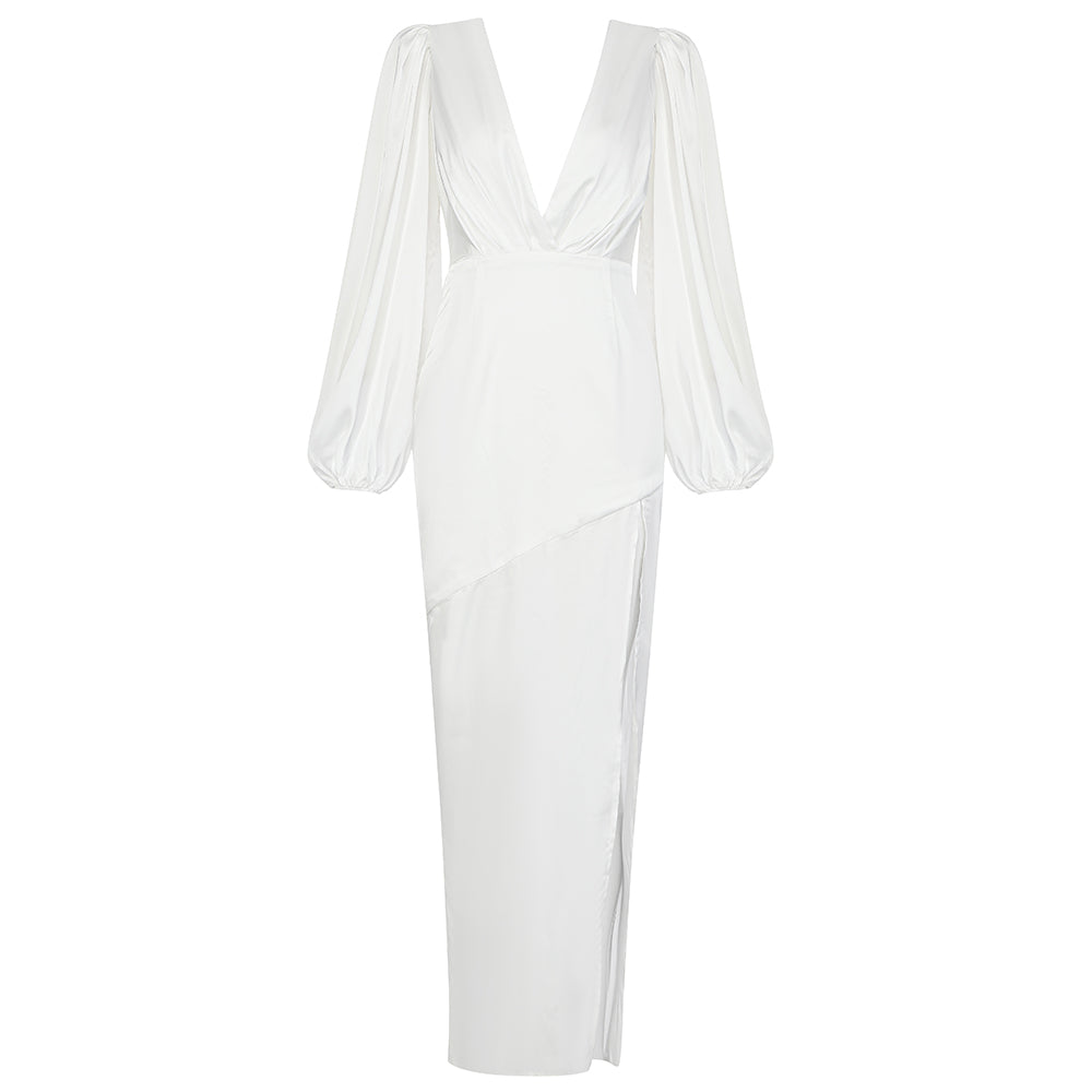 Grand Entrance Puff Sleeve Maxi Gown-Tactilefable