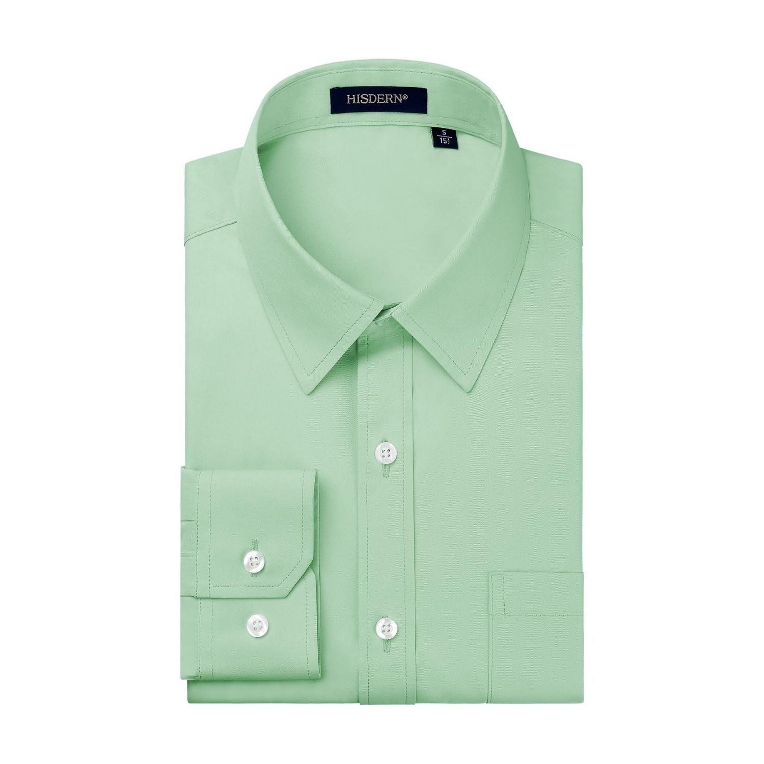  Sage Green Slim Fit Wrinkle-Free Non-Iron Dress Shirt for Wedding & Business Event-Tactilefable