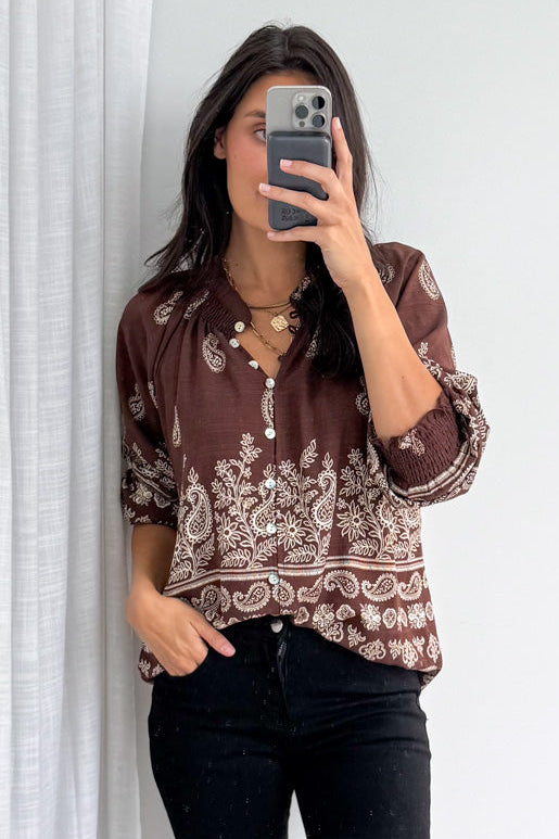Leyla Blouse - Chocolate Boho-Tactilefable