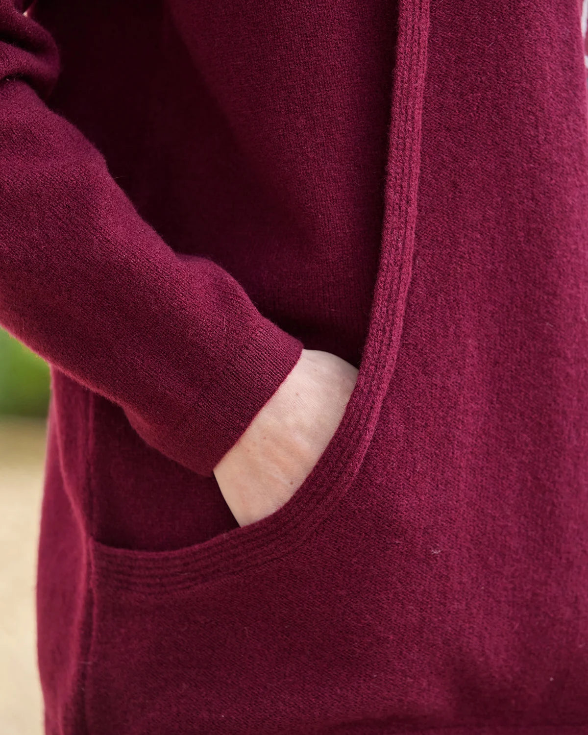 Sienna Pure Lambswool Edge to Edge Cardigan – Merlot-Tactilefable