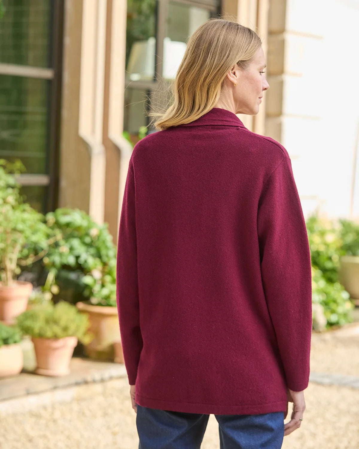 Sienna Pure Lambswool Edge to Edge Cardigan – Merlot-Tactilefable