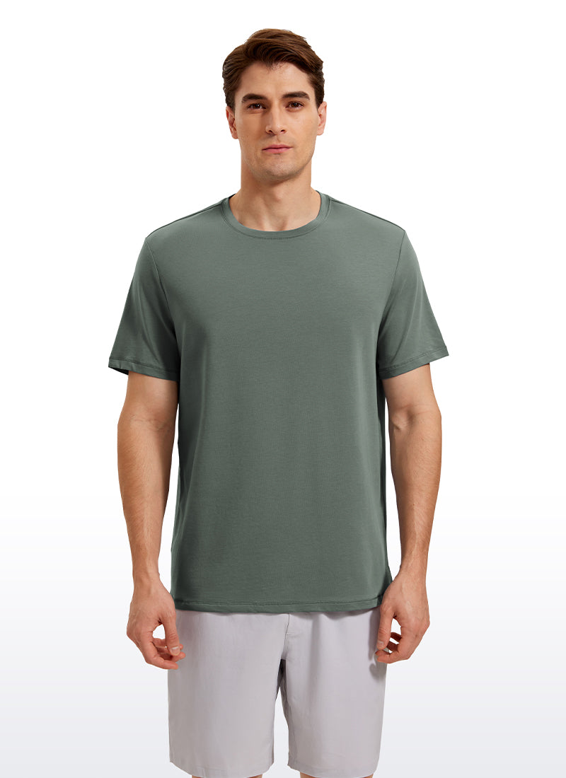 Pima Cotton T-Shirts Short Sleeve Crew Neck-Tactilefable