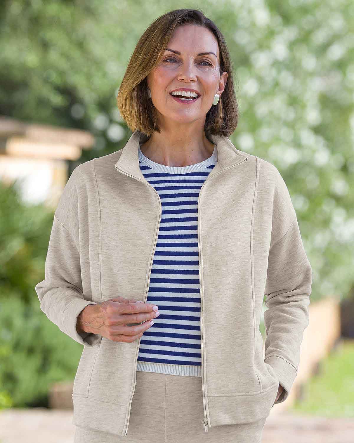 Izzie Fleece Zip Leisure Cardigan-Tactilefable