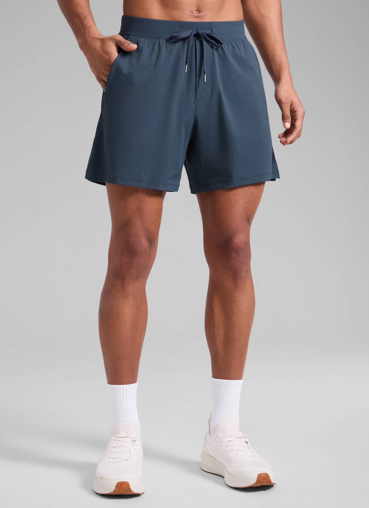 Lightweight Stretchy Athletic Workout Shorts with Zipper Pocket 5''-Tactilefable