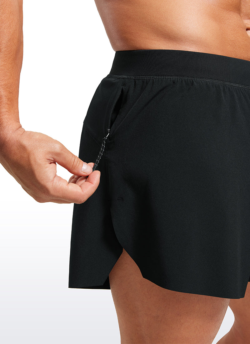 2 in 1 Side Split Dolphin Shorts 4'' with Pockets-Tactilefable